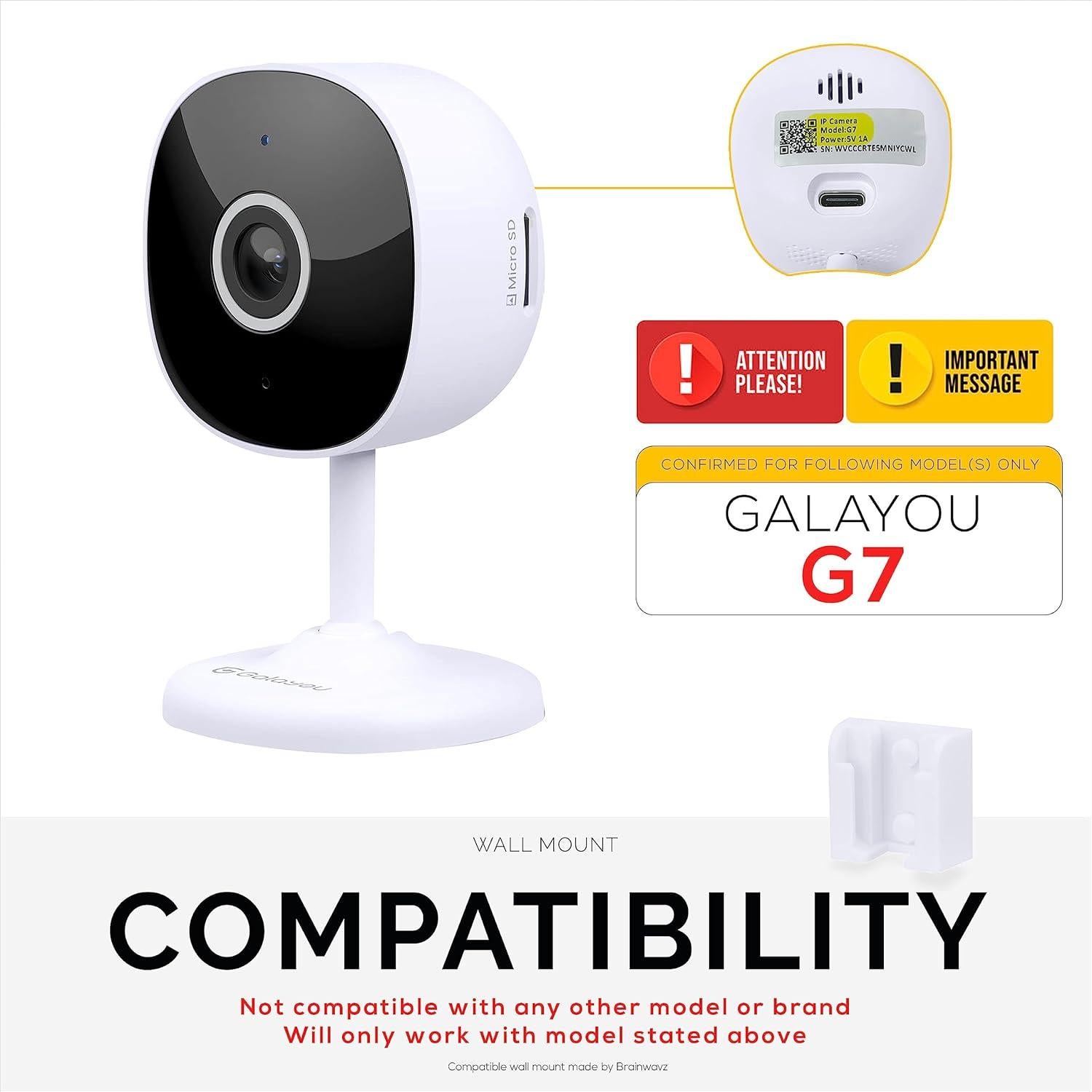 Soporte de Pared Brainwavz para Cámara GalaYou G7 - Blanco