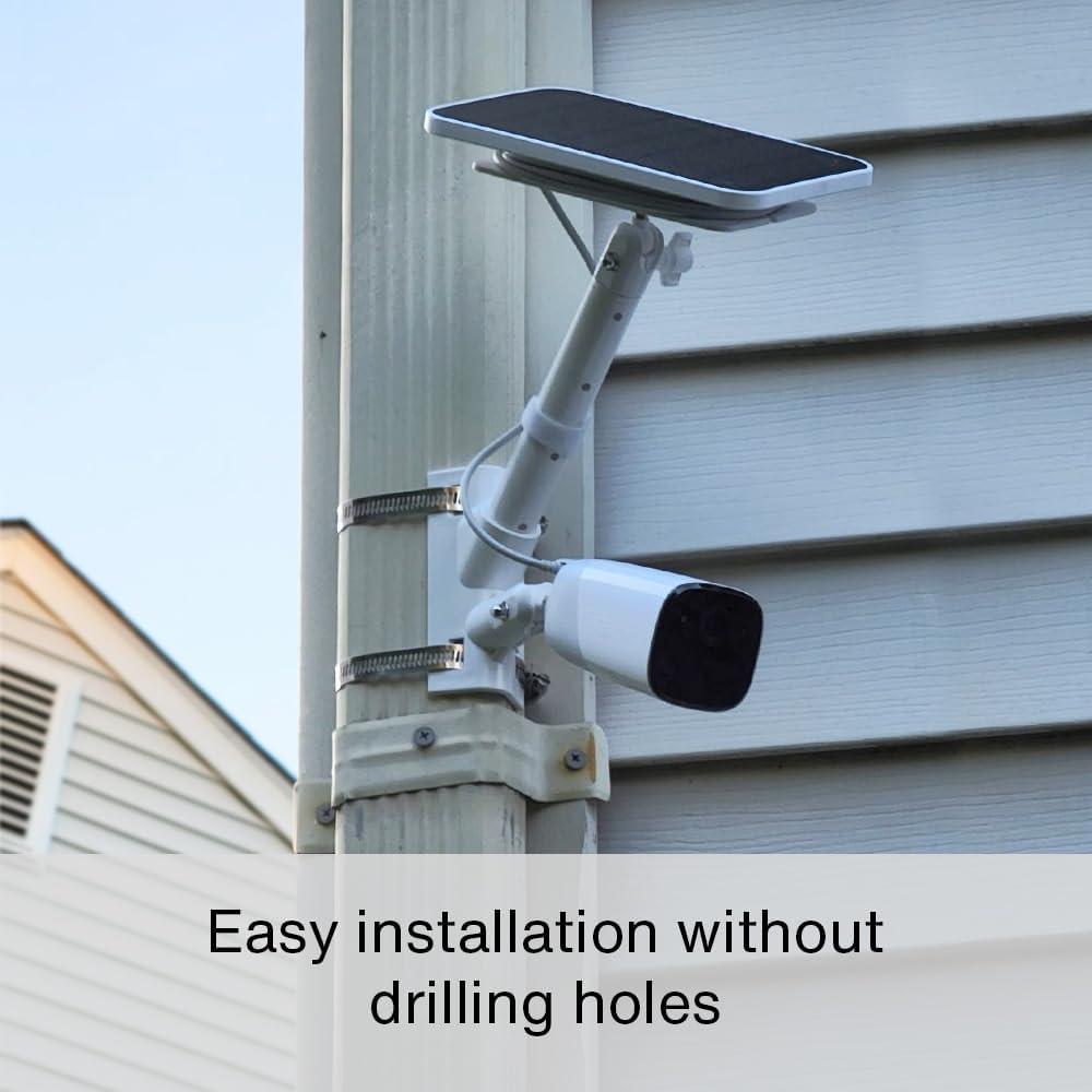 Soporte de Poste 2 en 1 Holicfun para Cámara y Panel Solar - Blanco