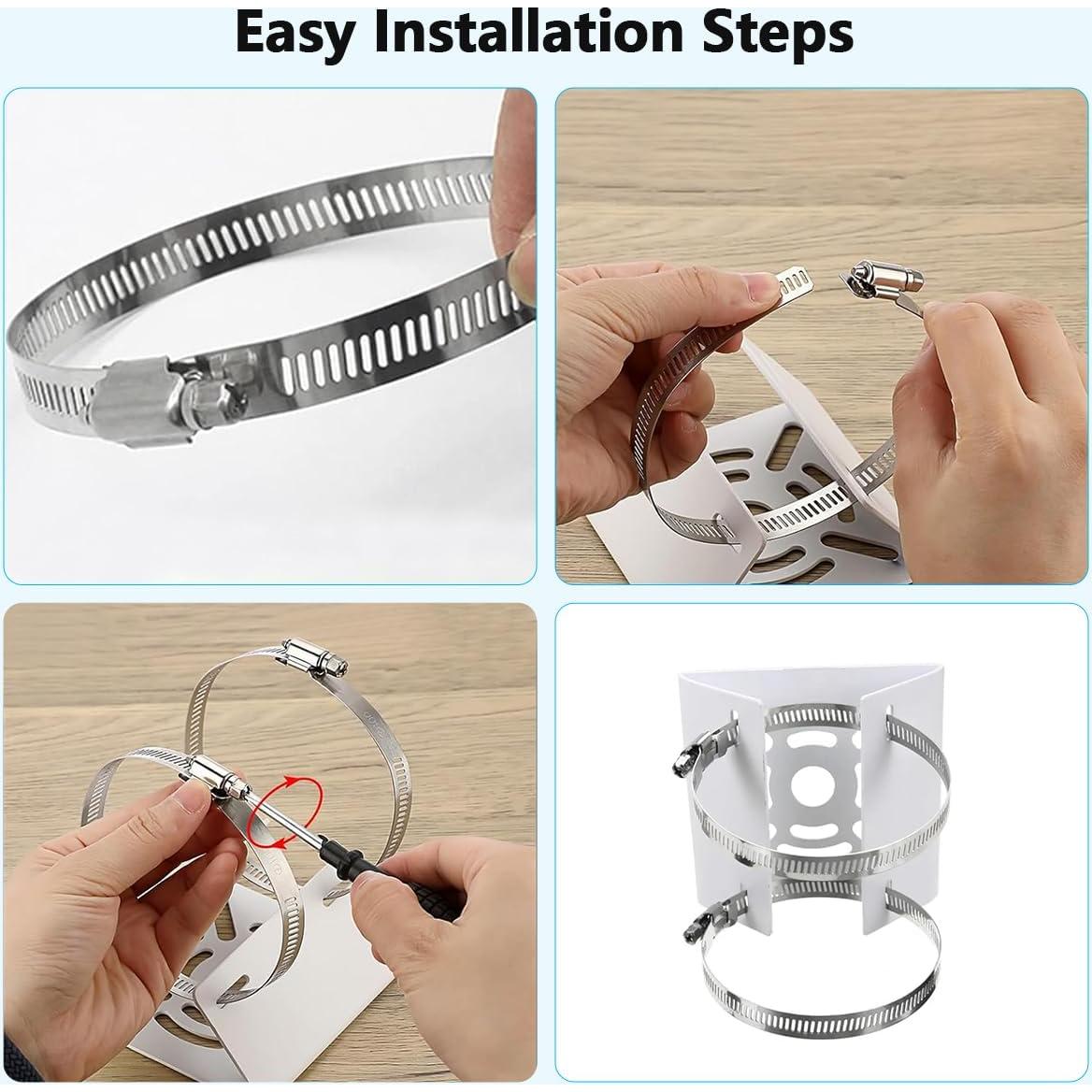 Soporte de Cámara de Seguridad OOSSXX para Poste 2 Ajustable