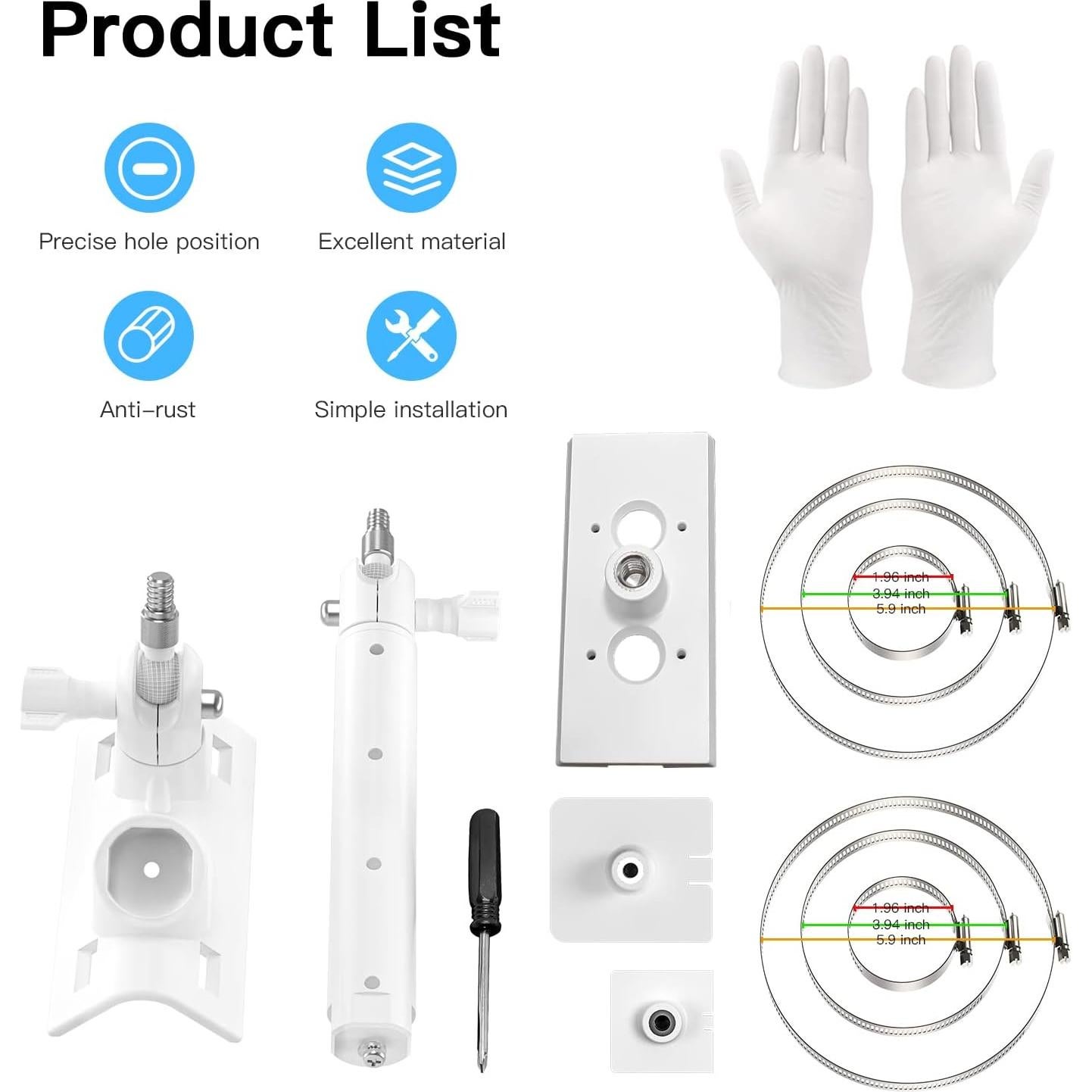 Soporte de Montaje en Poste HOLACA para Panel Solar y Cámara