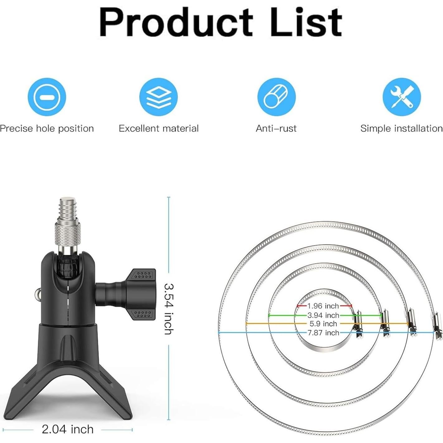 Soporte de Montaje Universal para Poste Augstci - Negro