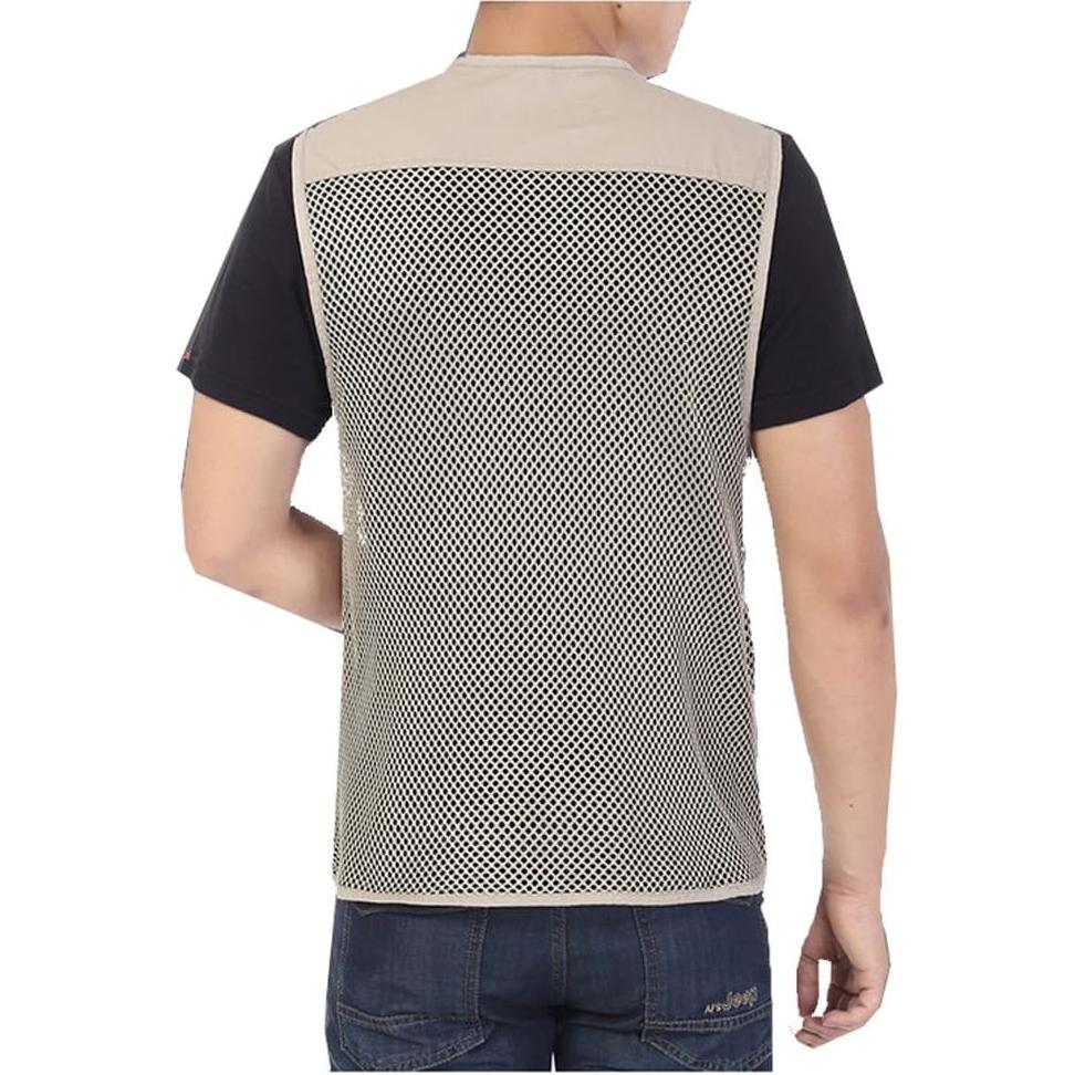Chaleco de Pesca para Hombre Kedera Malla Transpirable Grande Caqui