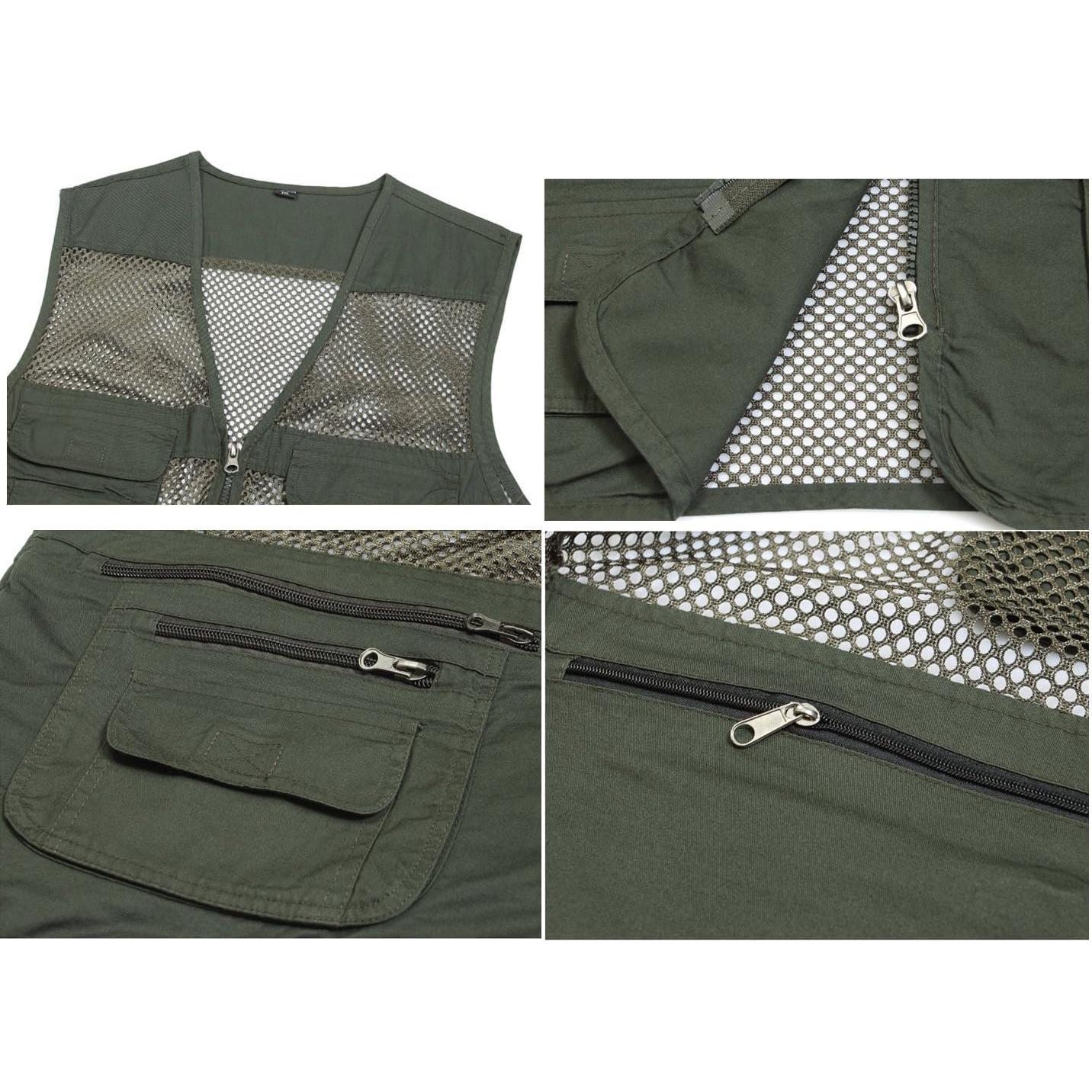 Chaleco de Pesca para Hombre Kedera Malla Transpirable Grande Caqui