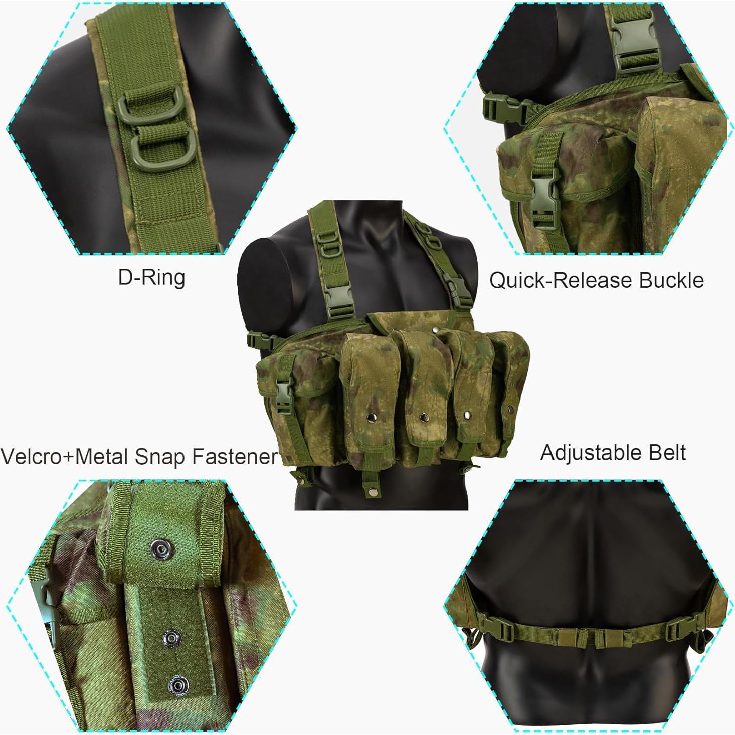 Arnés Táctico Ajustable HRTACPAG para Airsoft y Caza