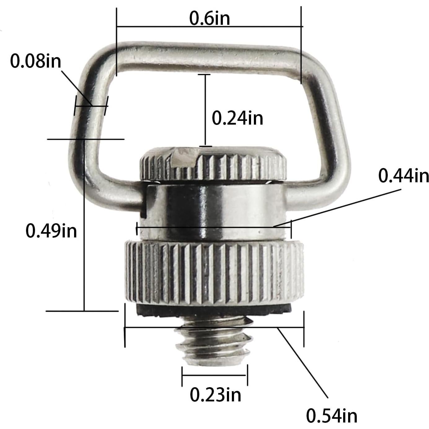 Adaptador de Correa D Ring Caishun 1/4" Acero Inoxidable