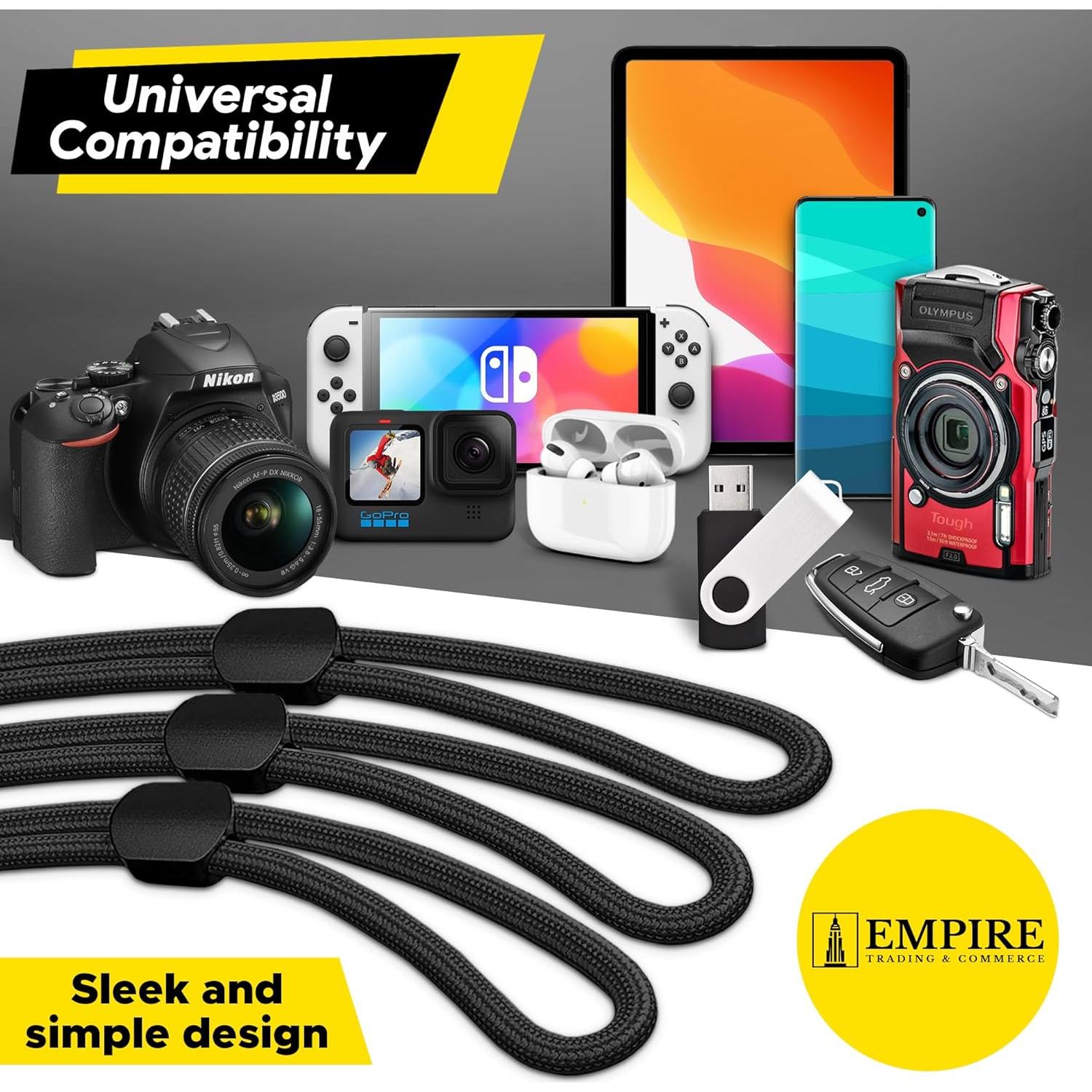 Correa de Muñeca Empire Ajustable Negra - 3 Paquetes