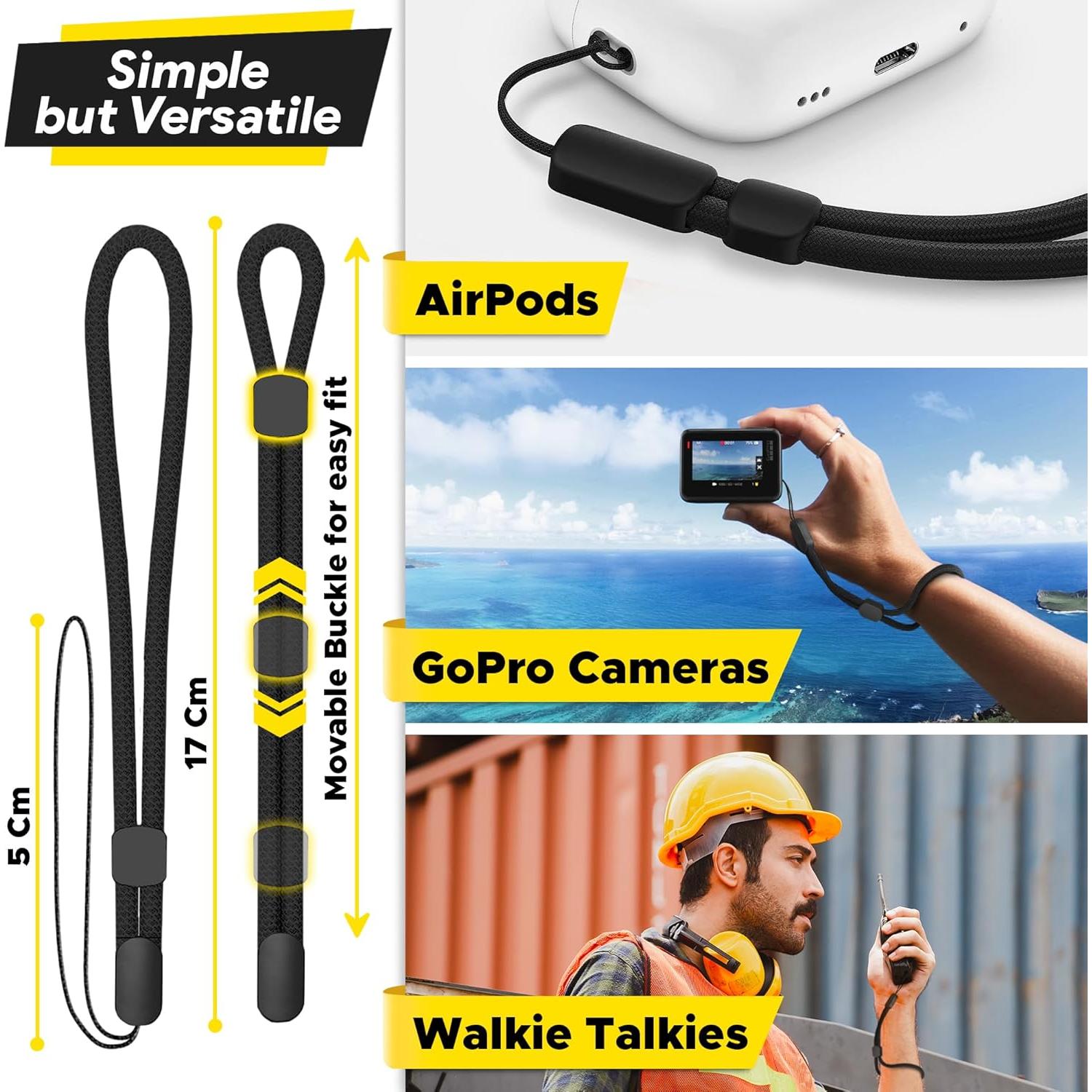 Correa de Muñeca Empire Ajustable Negra - 3 Paquetes