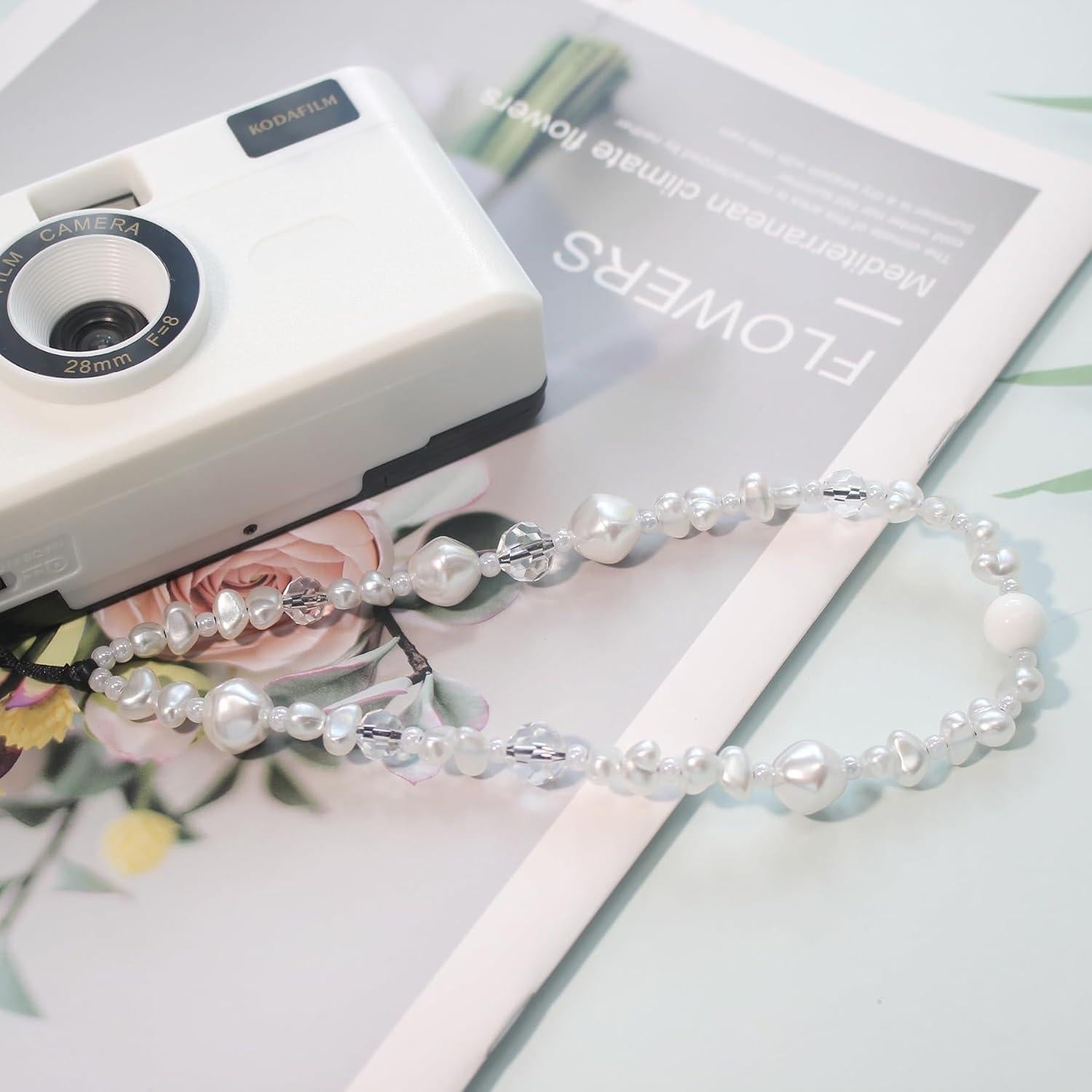 Correa de Muñeca con Perlas y Cristales para Teléfono