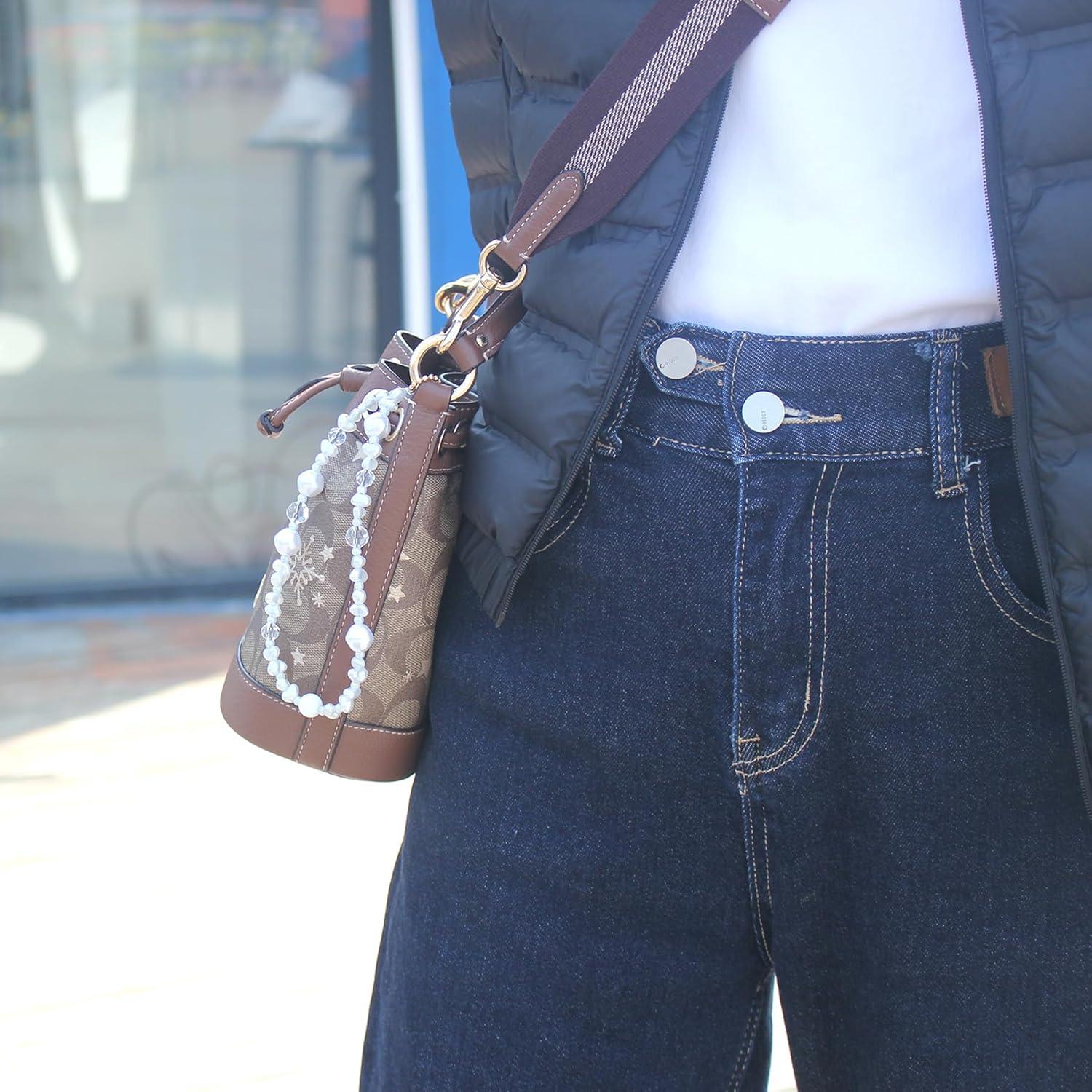 Correa de Muñeca con Perlas y Cristales para Teléfono