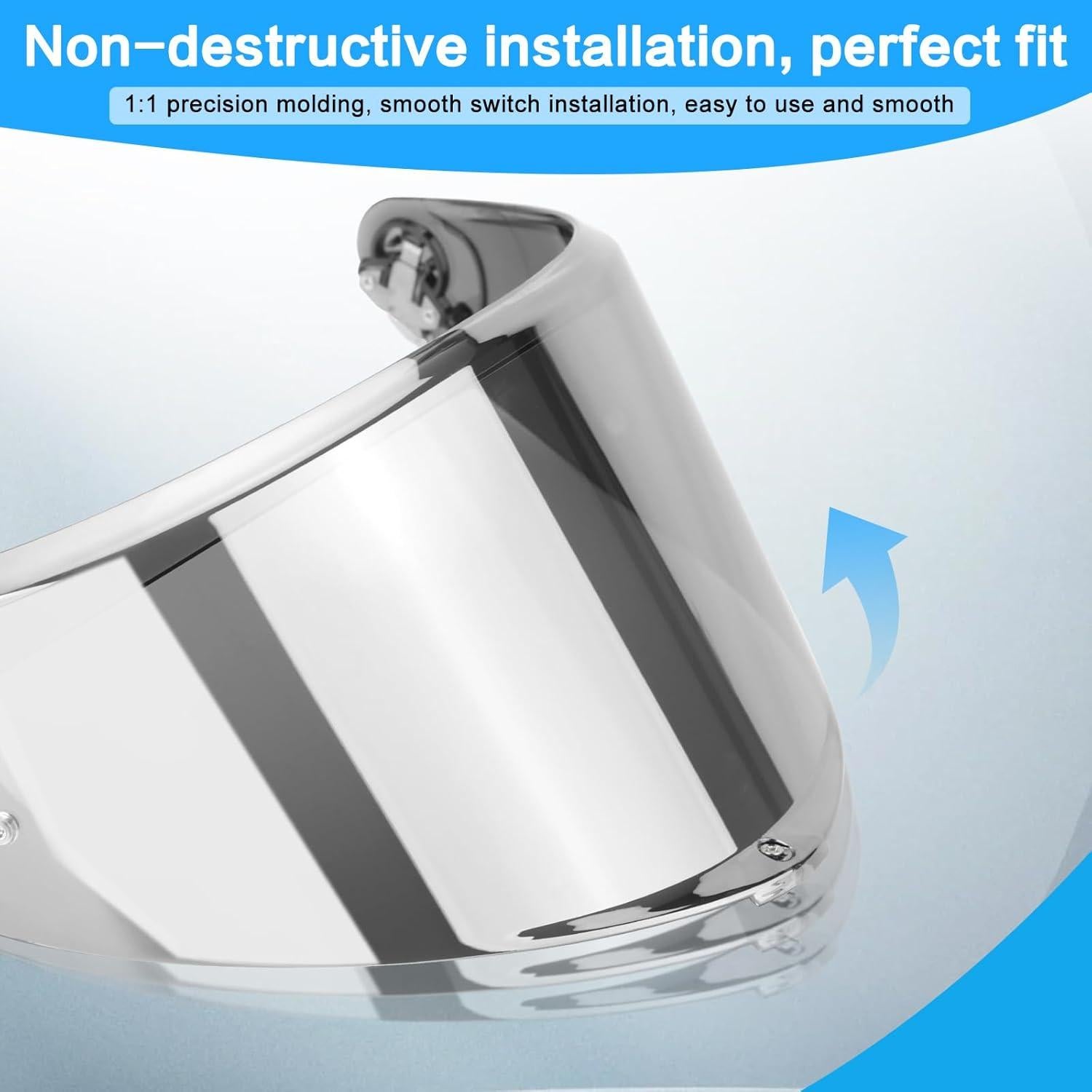 Visera de Casco RIDLOG K6 K6s Tinte Cromo Plateado