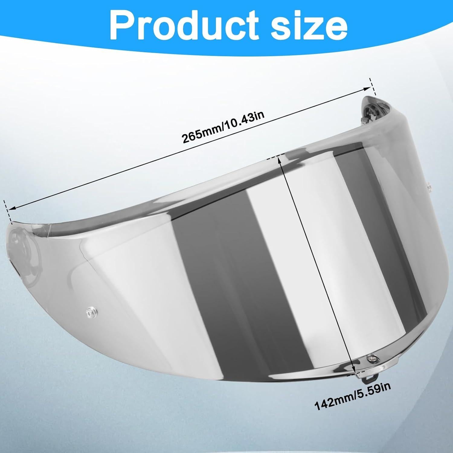 Visera de Casco RIDLOG K6 K6s Tinte Cromo Plateado