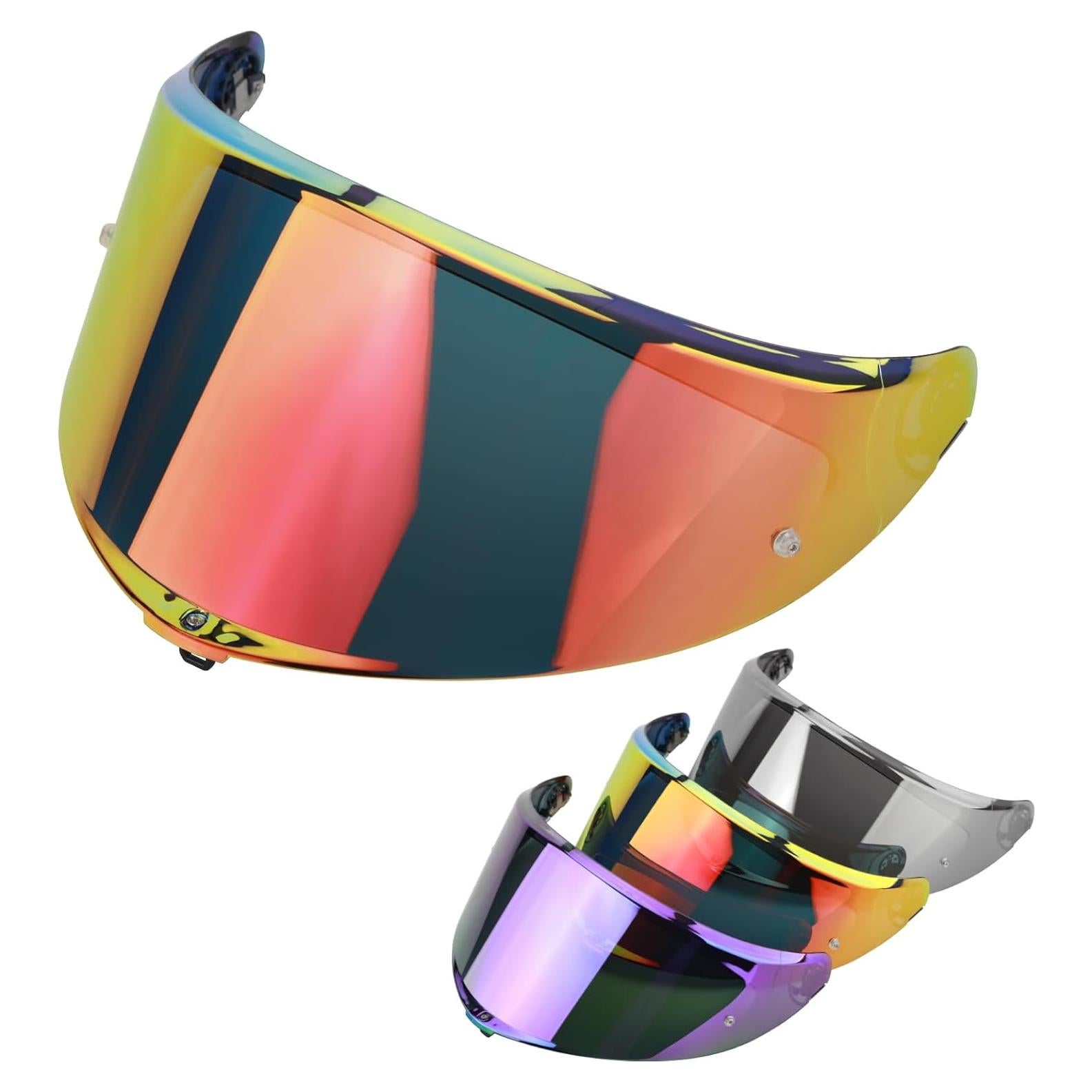 Visera de Casco RIDLOG K6 K6s Rojo Dorado Antiarañazos