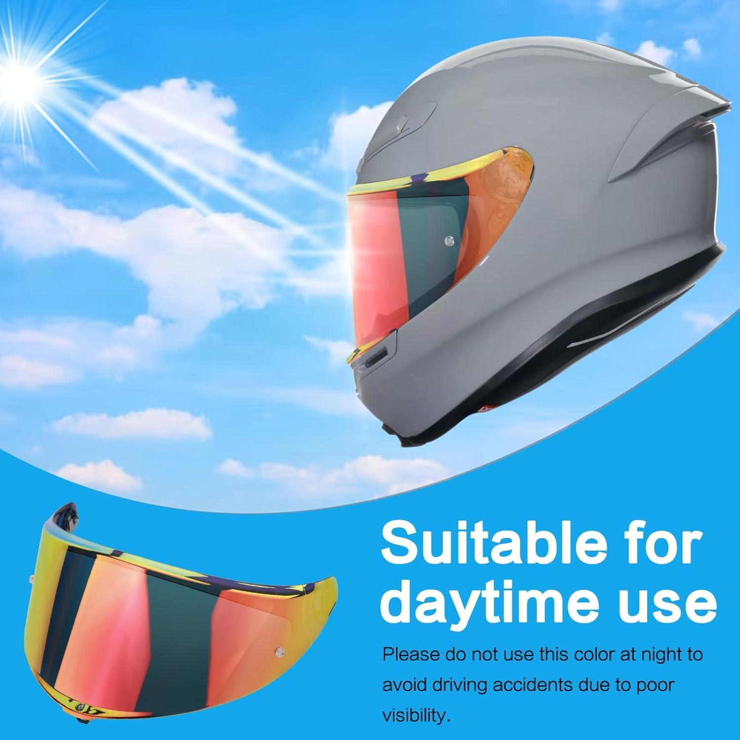 Visera de Casco RIDLOG K6 K6s Rojo Dorado Antiarañazos