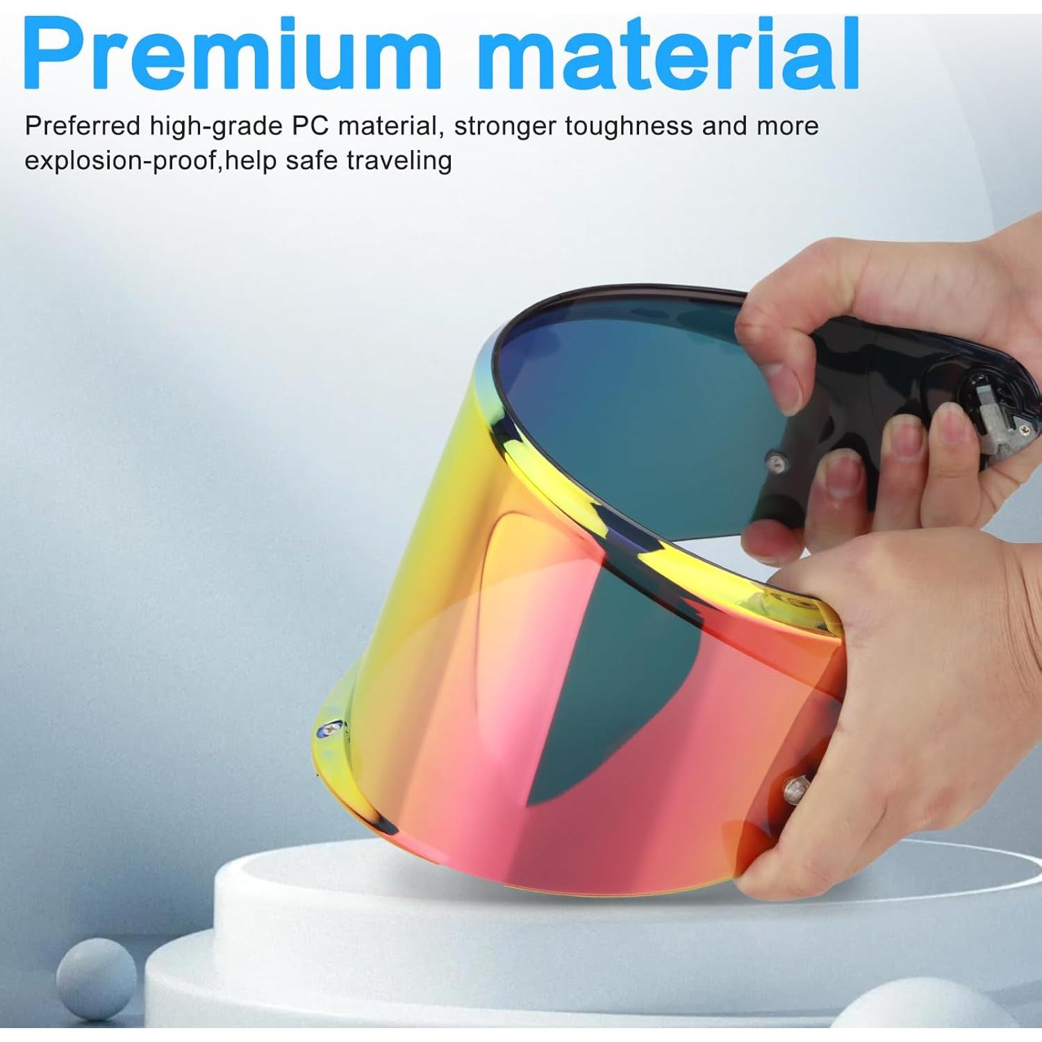 Visera de Casco RIDLOG K6 K6s Rojo Dorado Antiarañazos