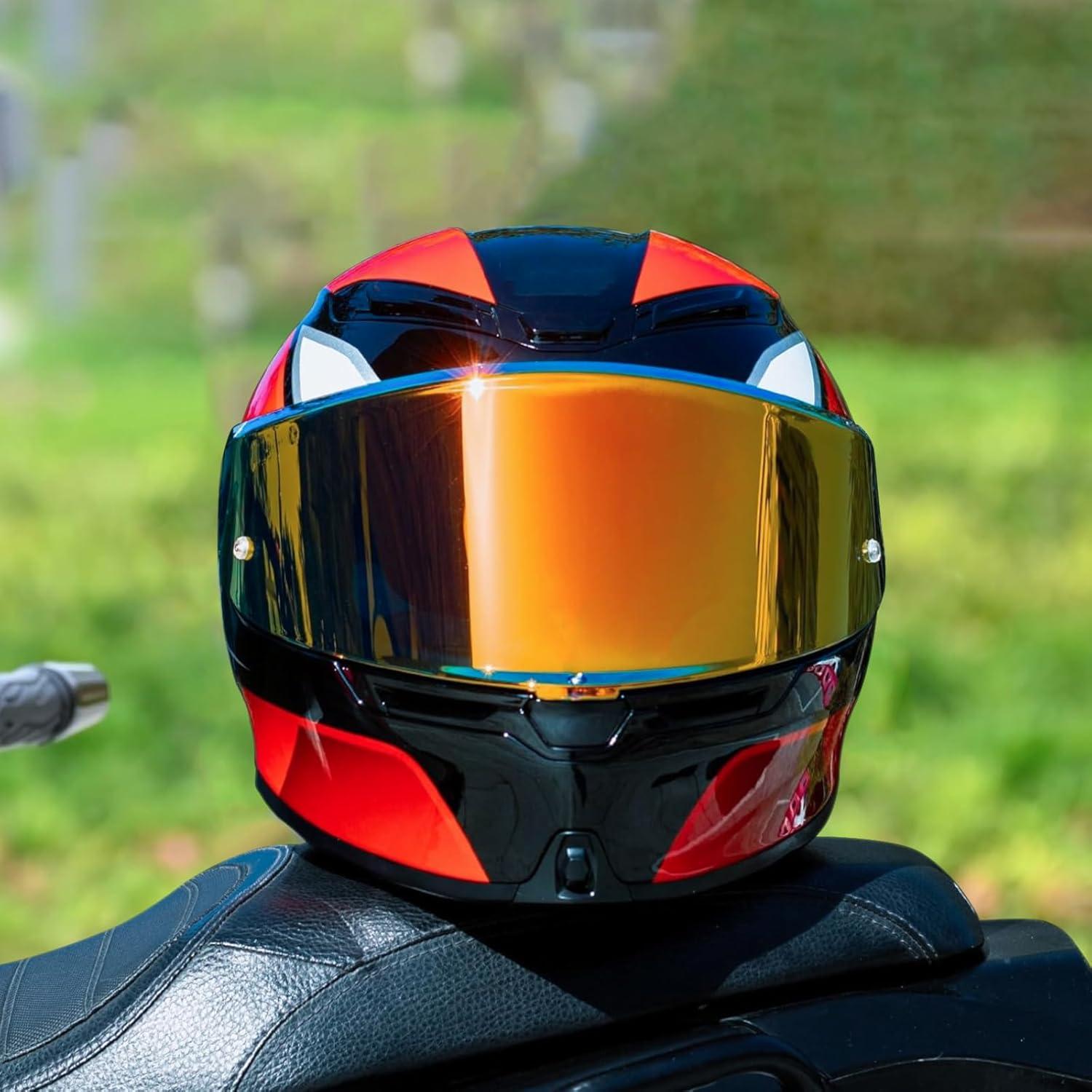 Visera de Casco RIDLOG K6 K6s Rojo Dorado Antiarañazos