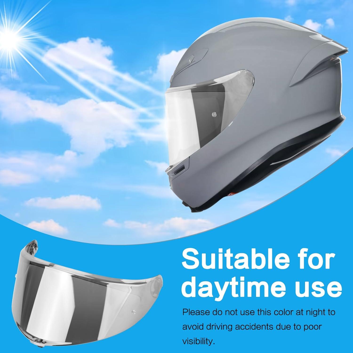 Visera de Casco RIDLOG K6 K6s Tinte Cromo Plateado