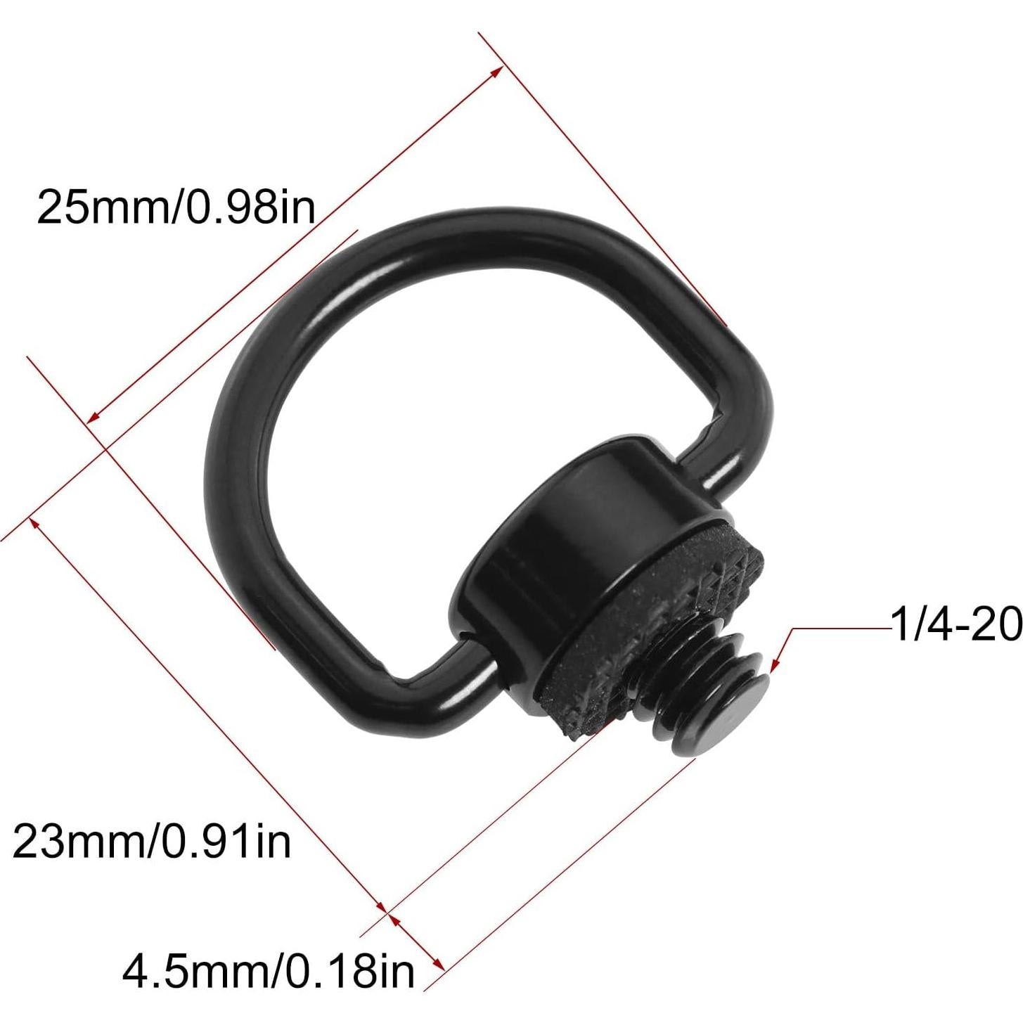 Paquete de 2 Tornillos en D Acero Inoxidable 1/4" para Trípode