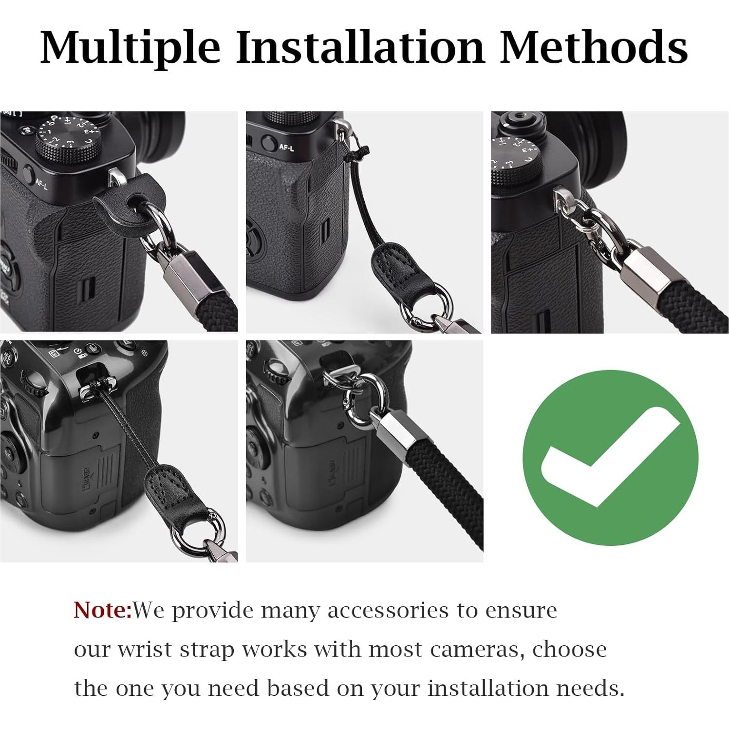 Correa de cámara VOVMOEYA 107-123cm Negro para DSLR y SLR