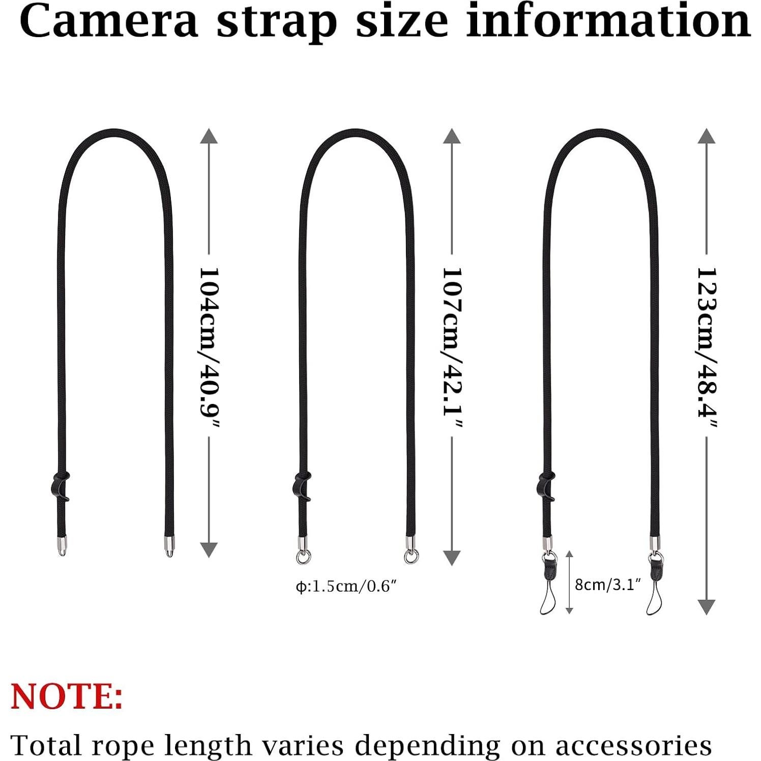 Correa de cámara VOVMOEYA 107-123cm Negro para DSLR y SLR