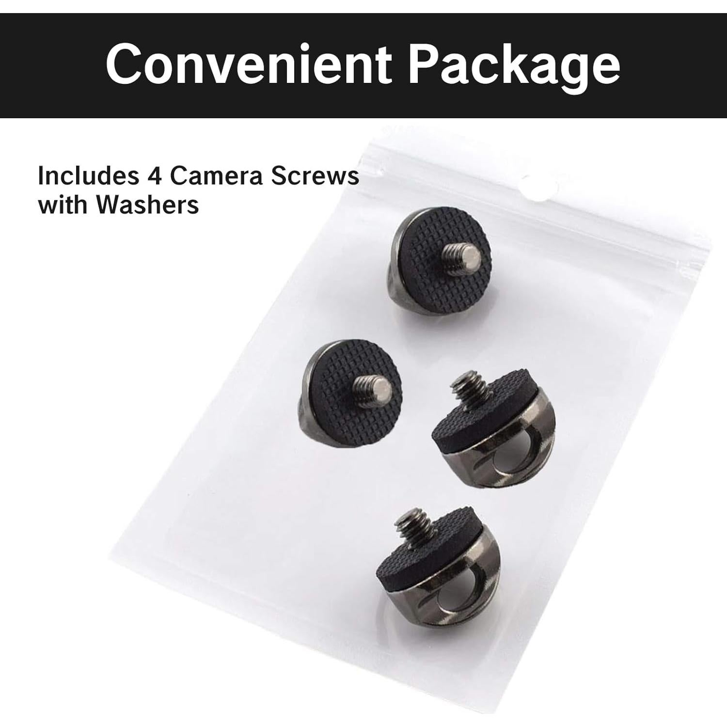 4 Tornillos D de Cámara 1/4-20 con Arandela de Goma NIIIYTYB