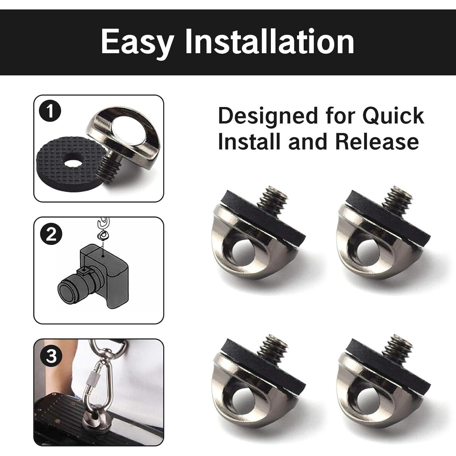 4 Tornillos D de Cámara 1/4-20 con Arandela de Goma NIIIYTYB