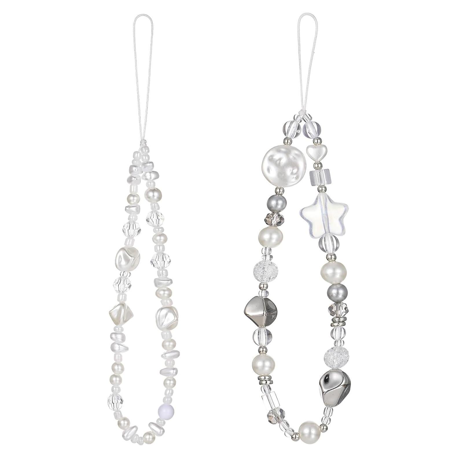 Pulsera de Muñeca con Cuentas para Teléfono 2 Pcs - Blanco