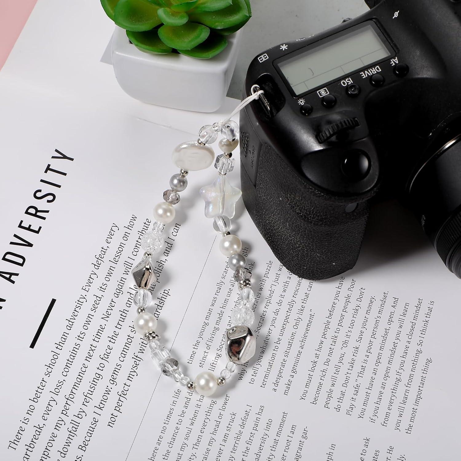 Pulsera de Muñeca con Cuentas para Teléfono 2 Pcs - Blanco