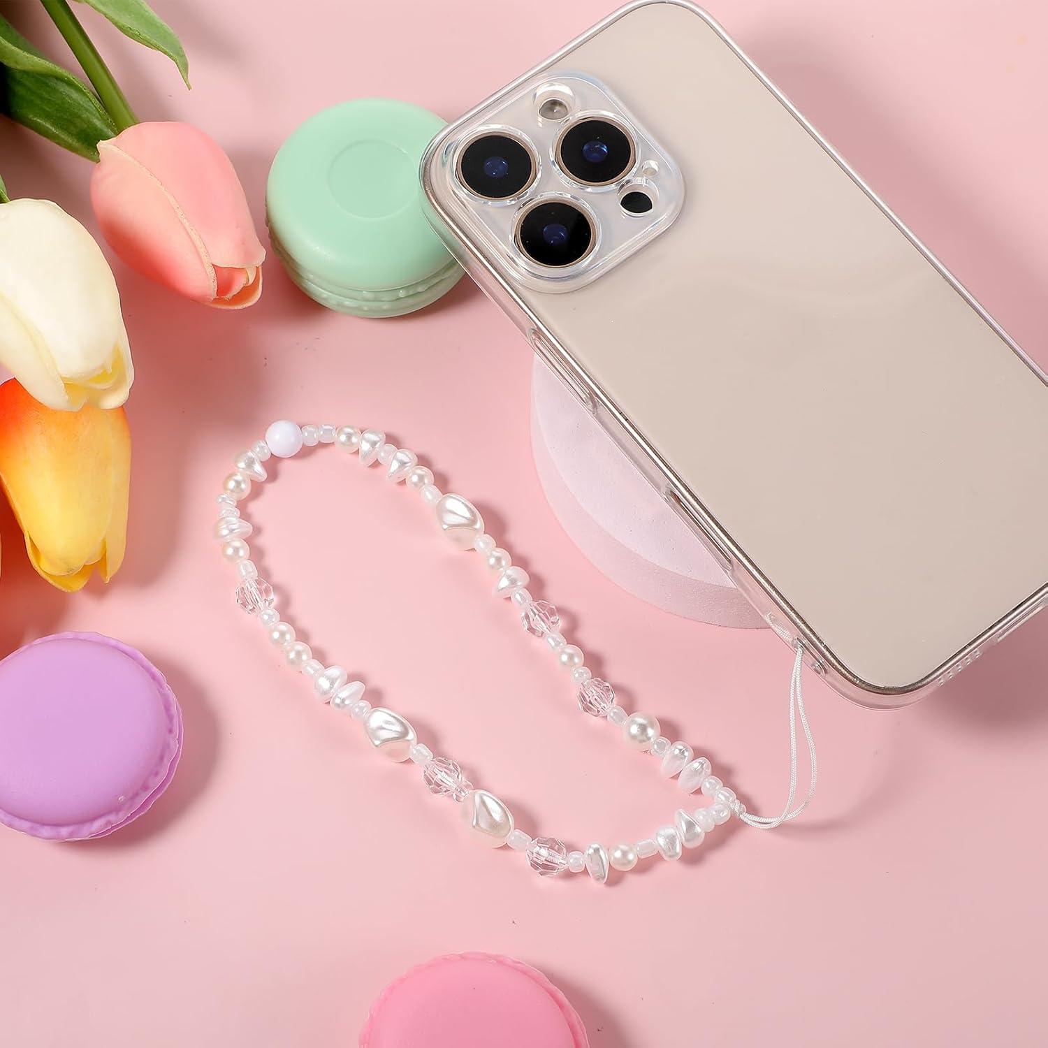 Pulsera de Muñeca con Cuentas para Teléfono 2 Pcs - Blanco