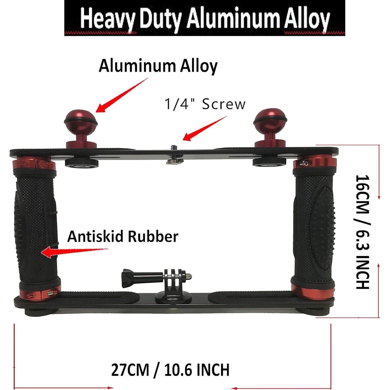 Trípode Estabilizador de Video Submarino Aluminio 1/4"
