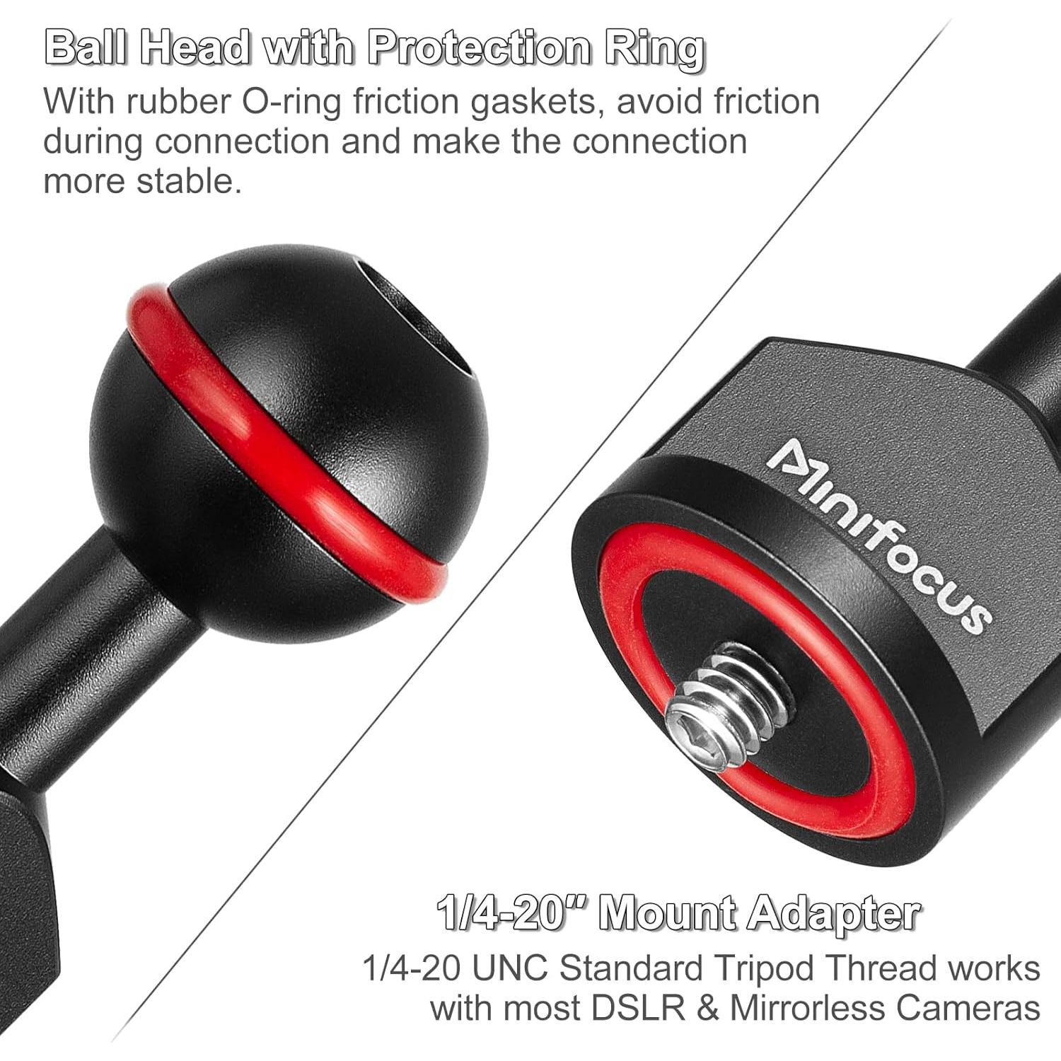 Adaptador de Bola 1" MINIFOCUS a Tornillo 1/4" - 2 Pcs