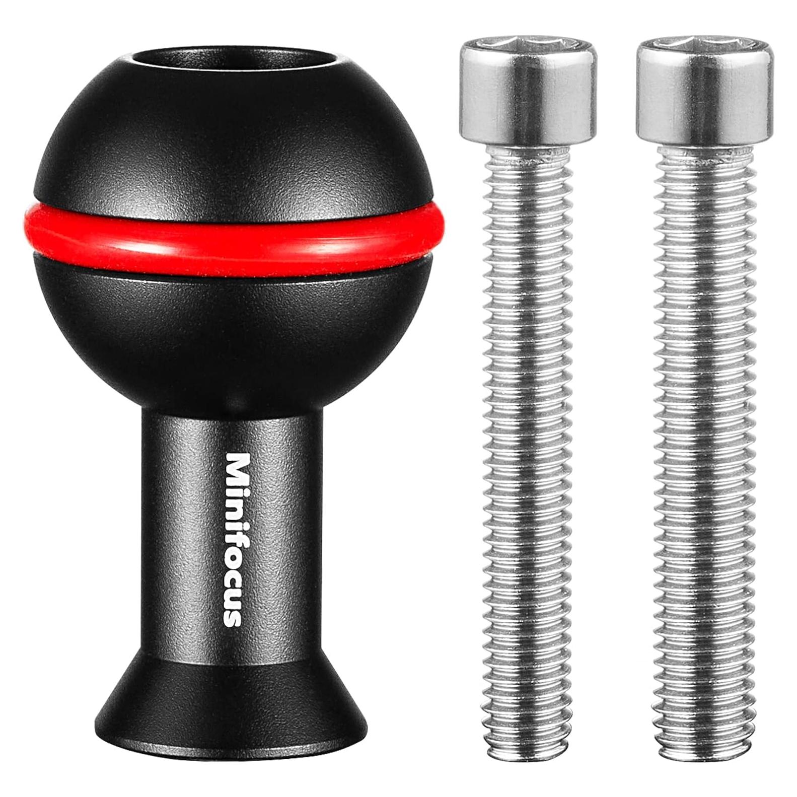 Adaptador de bola MINIFOCUS 1" con tornillos M6 y 1/4"-20