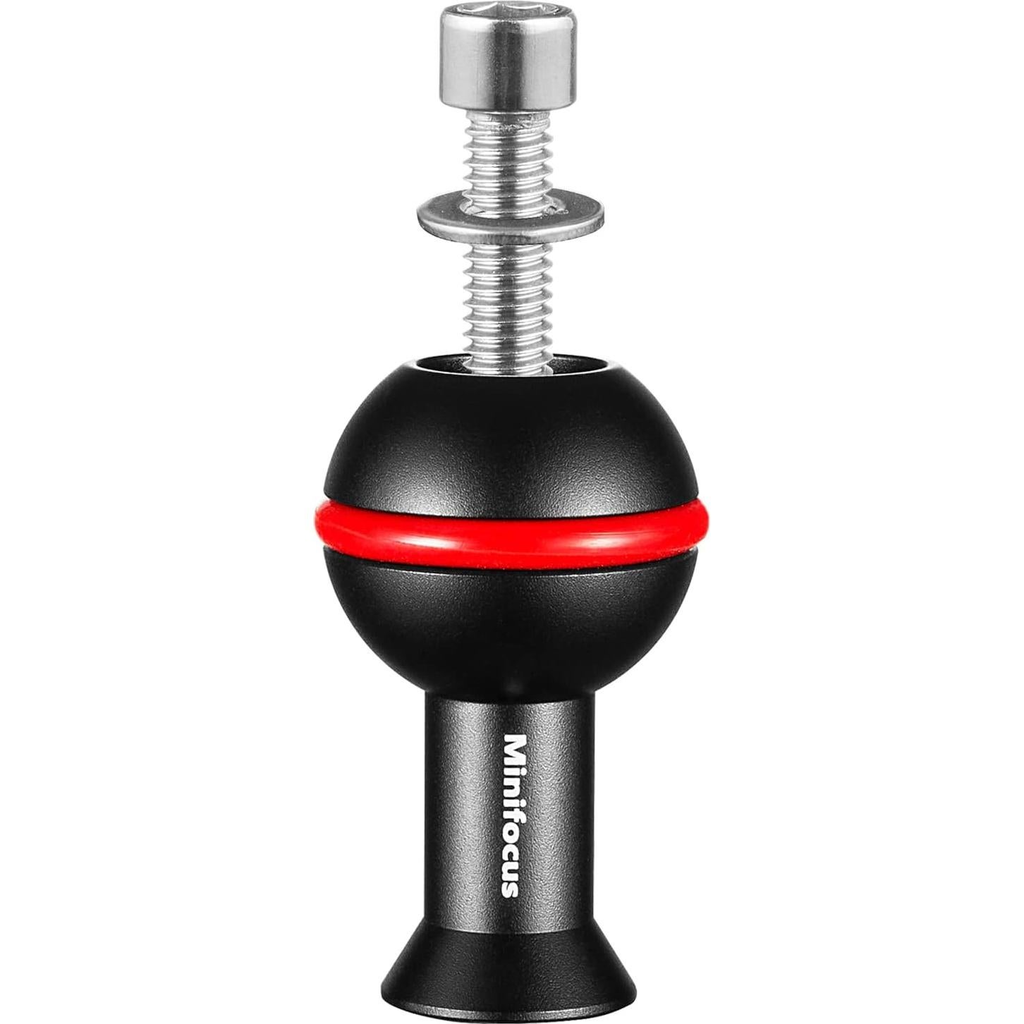 Adaptador de bola MINIFOCUS 1" con tornillos M6 y 1/4"-20