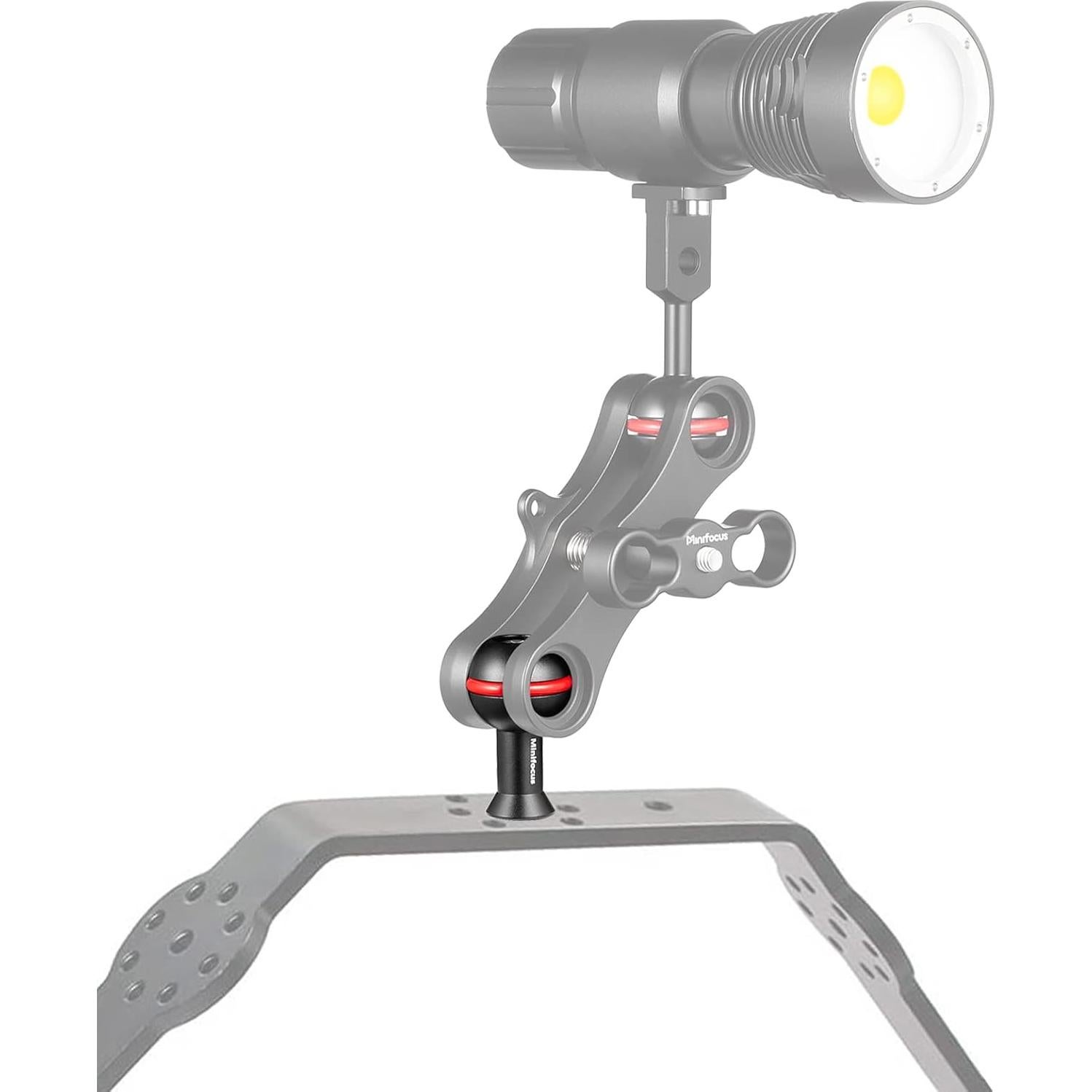 Adaptador de bola MINIFOCUS 1" con tornillos M6 y 1/4"-20