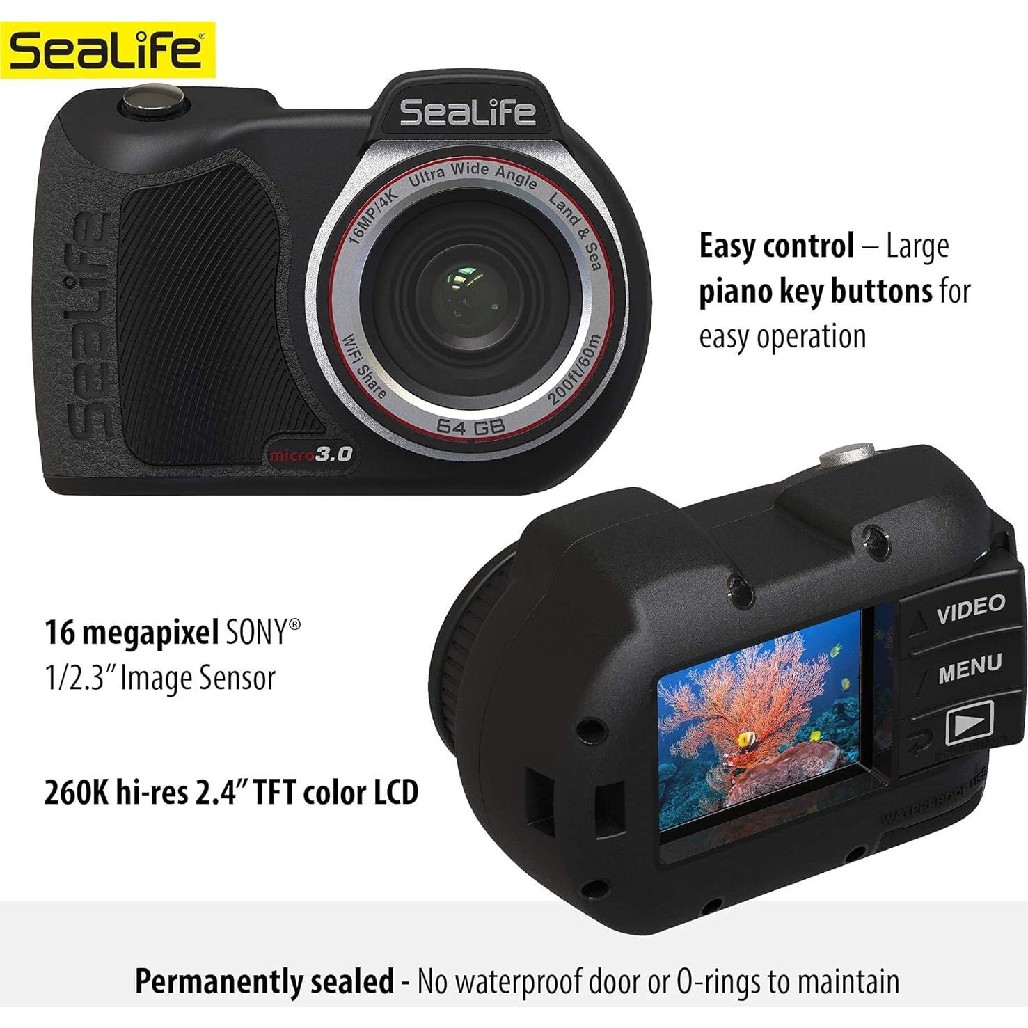 SeaLife Micro 3.0 Pro Duo 5000 Set Underwater Camera & Dual Light Set for Photography and Video, Easy Set-up, Wireless Transfer, Includes Travel case