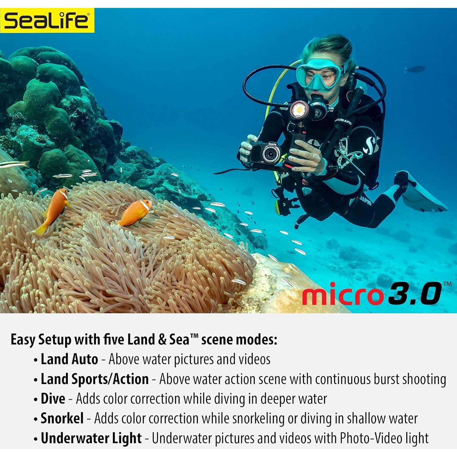 SeaLife Micro 3.0 Pro Duo 5000 Set Underwater Camera & Dual Light Set for Photography and Video, Easy Set-up, Wireless Transfer, Includes Travel case