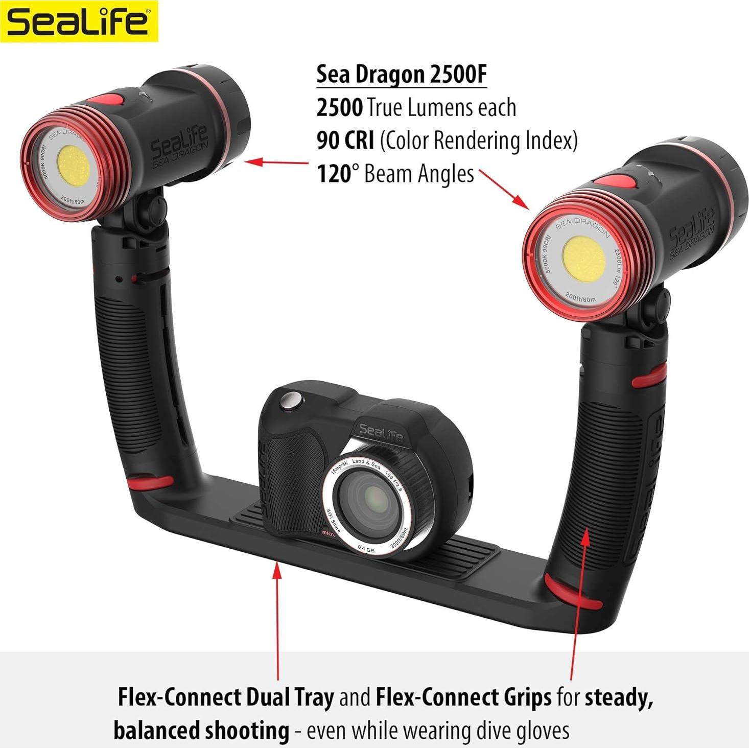 SeaLife Micro 3.0 Pro Duo 5000 Set Underwater Camera & Dual Light Set for Photography and Video, Easy Set-up, Wireless Transfer, Includes Travel case