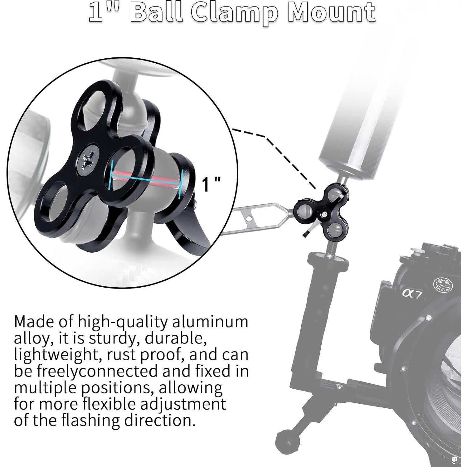 Soporte de cámara submarina LetonPower 3 agujeros 25mm