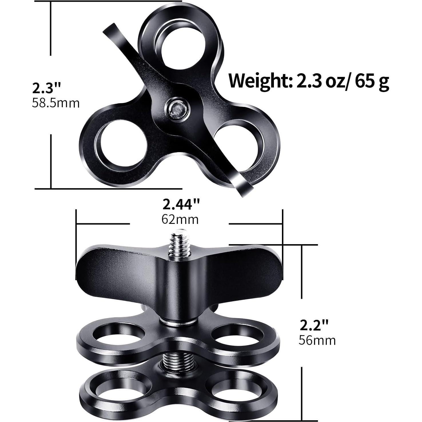 Soporte de cámara submarina LetonPower 3 agujeros 25mm