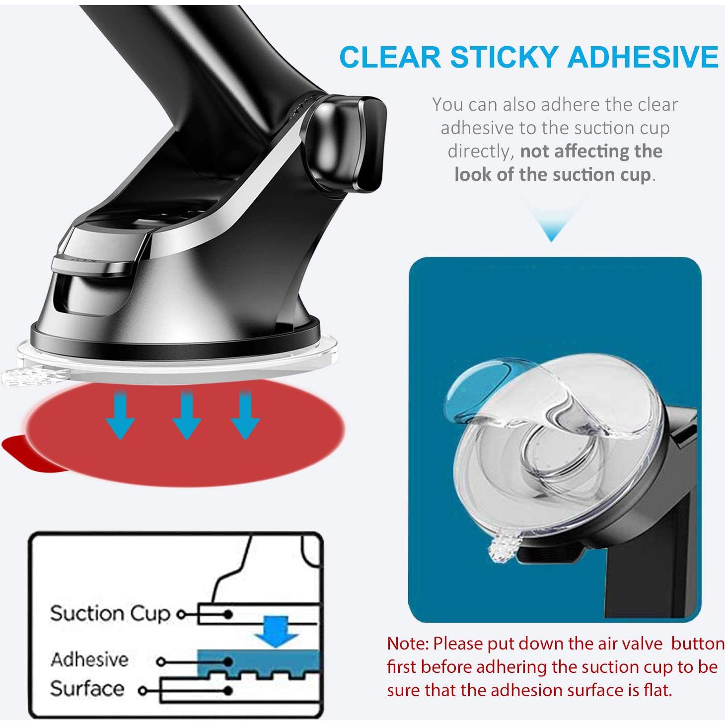 Kit de 6 Adhesivos Transparentes PKYAA 53mm para Soporte de Teléfono