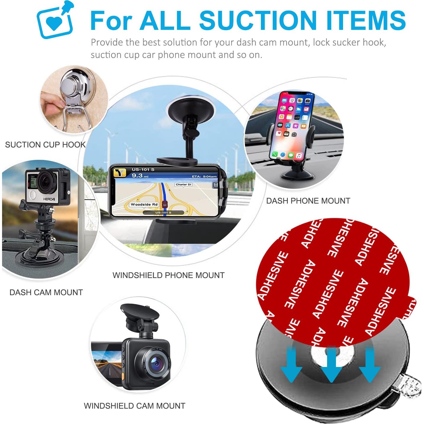 Kit de 6 Adhesivos Transparentes PKYAA 53mm para Soporte de Teléfono