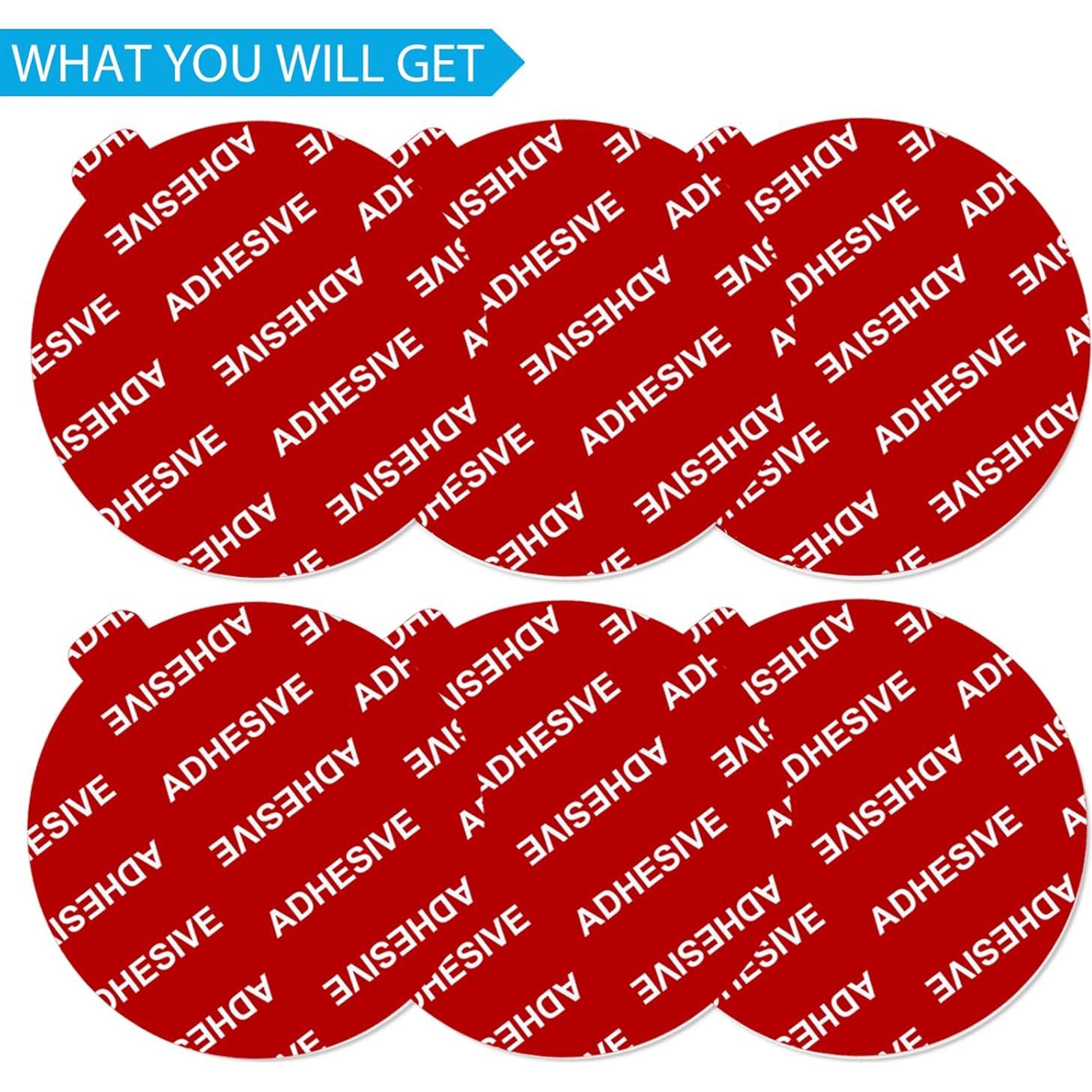 Kit de 6 Adhesivos Transparentes PKYAA 53mm para Soporte de Teléfono