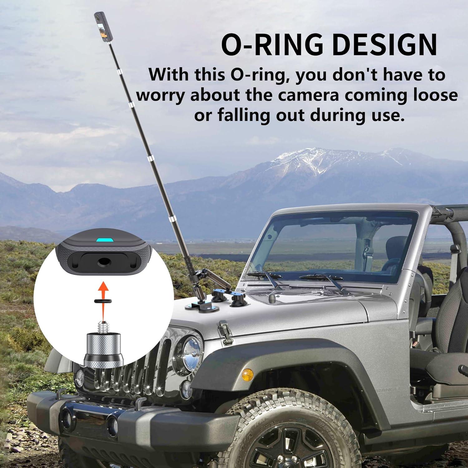 Soporte de Succión para Cámaras NUOBAKE con Palo Selfie 1.47m