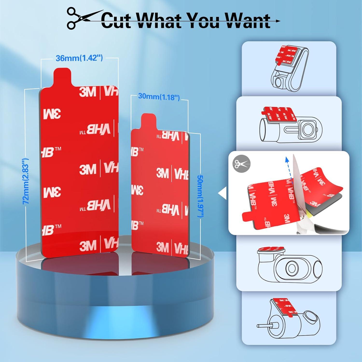 Almohadillas Adhesivas para Dash Cam pop-tech 4 Pcs Resistente