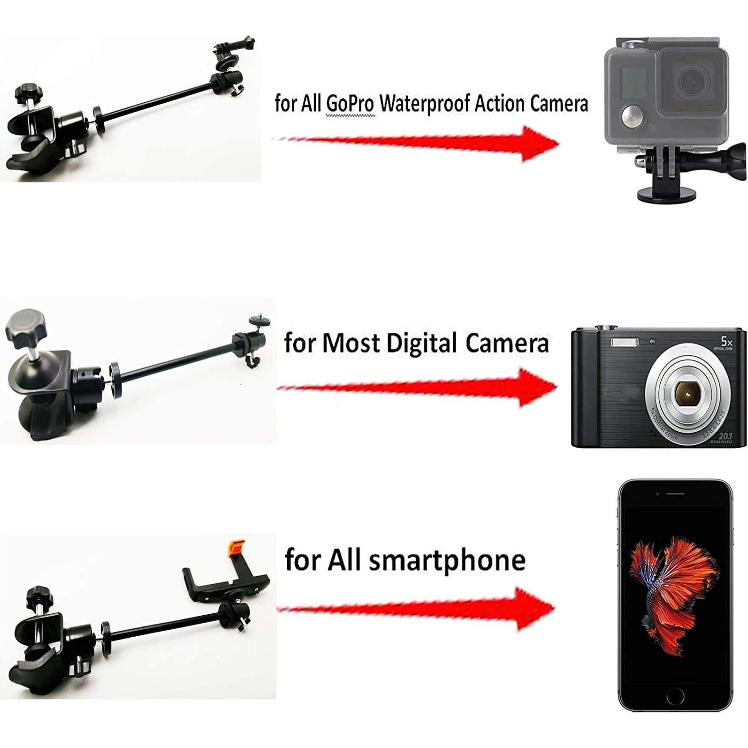 Soporte de Mesa Ajustable Pmsanzay 3 en 1 para Cámara