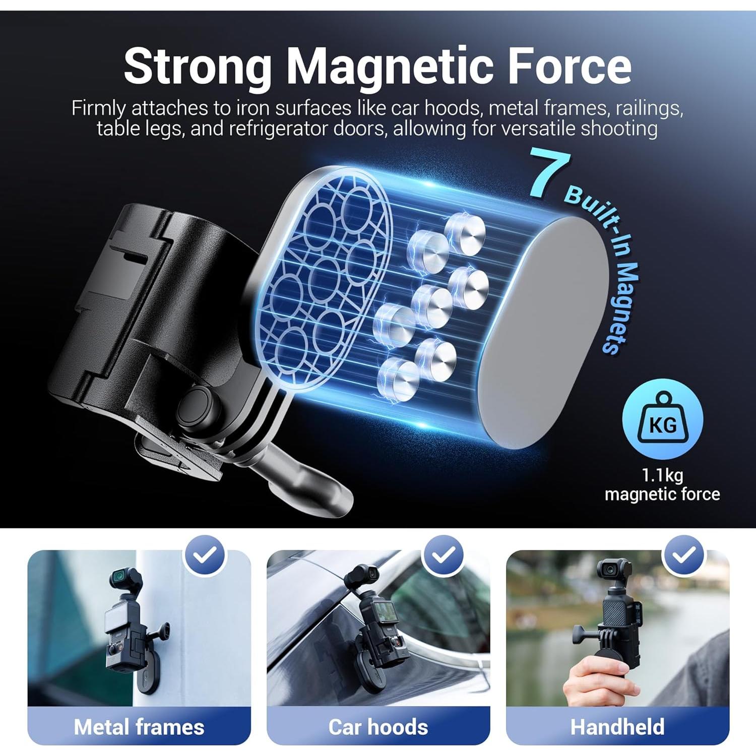 Soporte Magnético JJC para DJI Osmo Pocket 3 con Zapata Fría