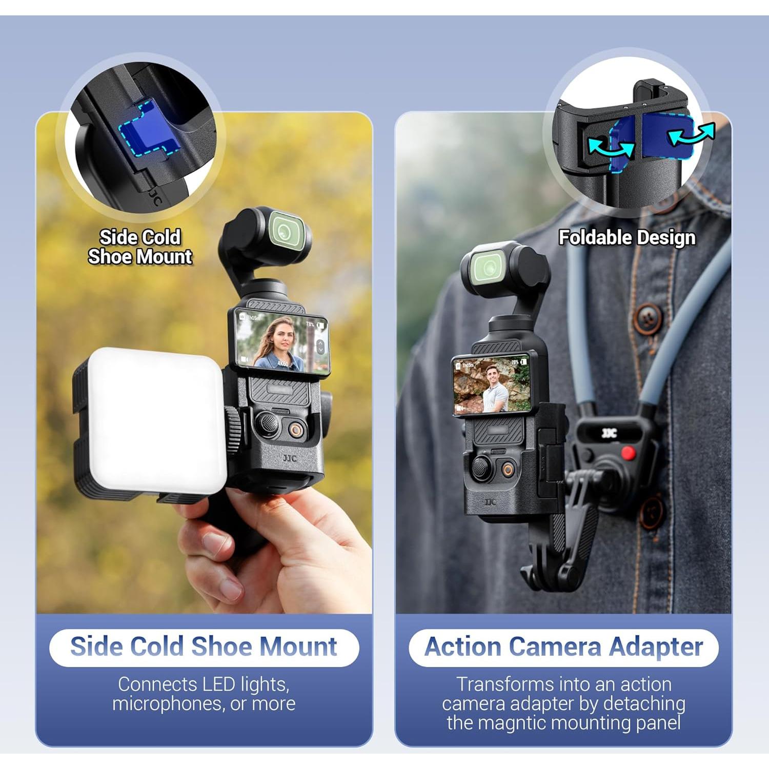 Soporte Magnético JJC para DJI Osmo Pocket 3 con Zapata Fría