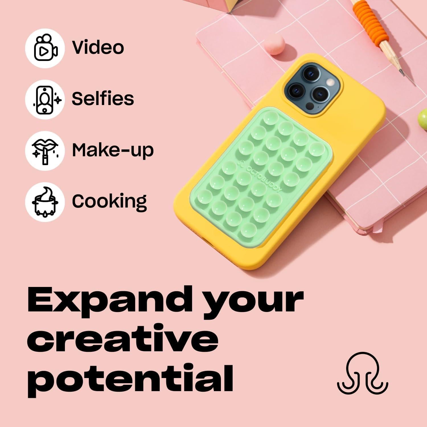 Soporte Adhesivo OCTOBUDDY MAX para Teléfonos Verde 6.6x9.9cm