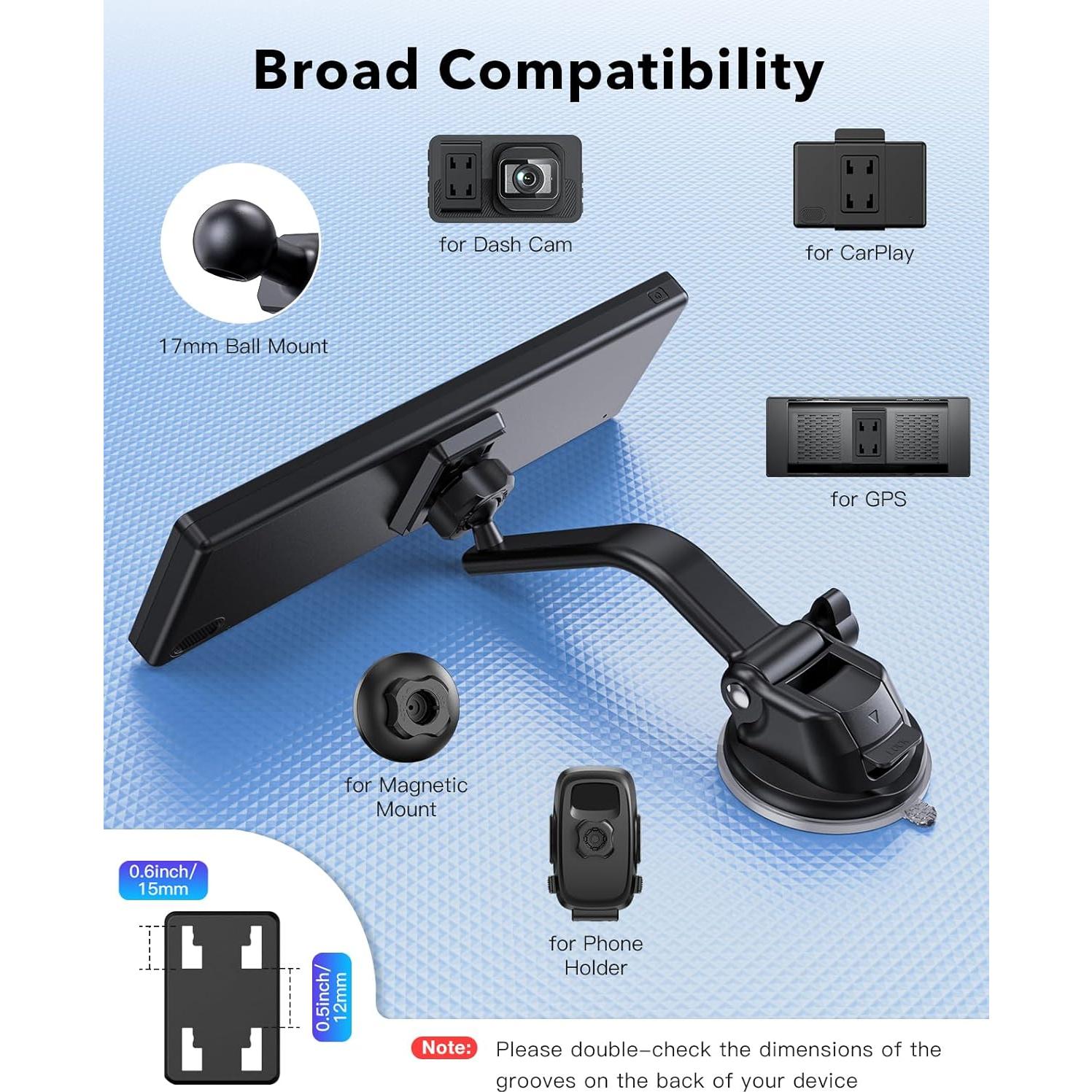 Soporte de Pantalla CarPlay iGoevo 7" a 10.26" Ventosa