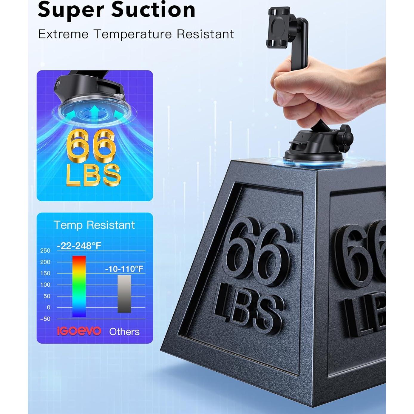 Soporte de Pantalla CarPlay iGoevo 7" a 10.26" Ventosa