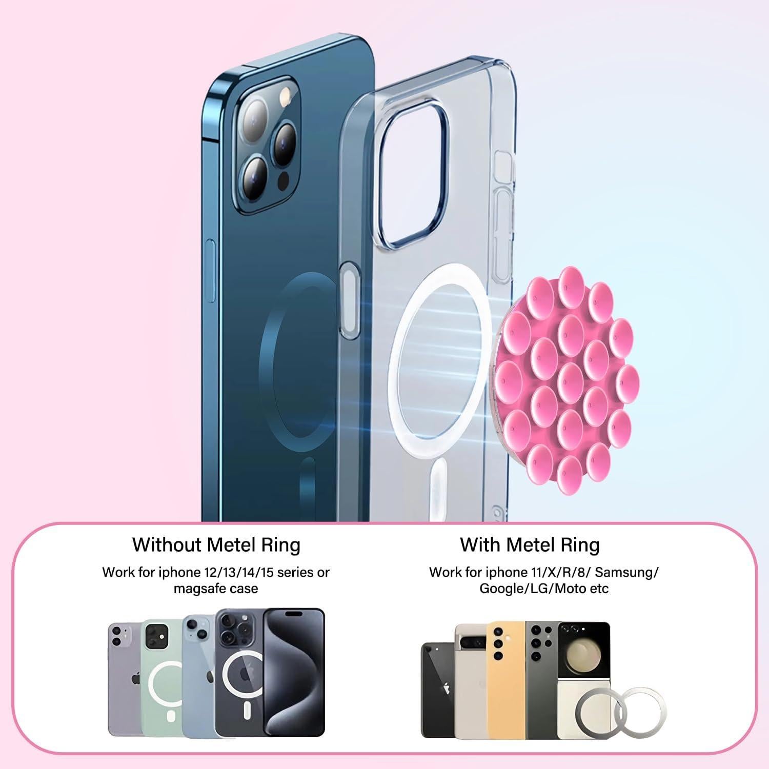 Funda de teléfono manos libres NTidea rosa con soporte magnético